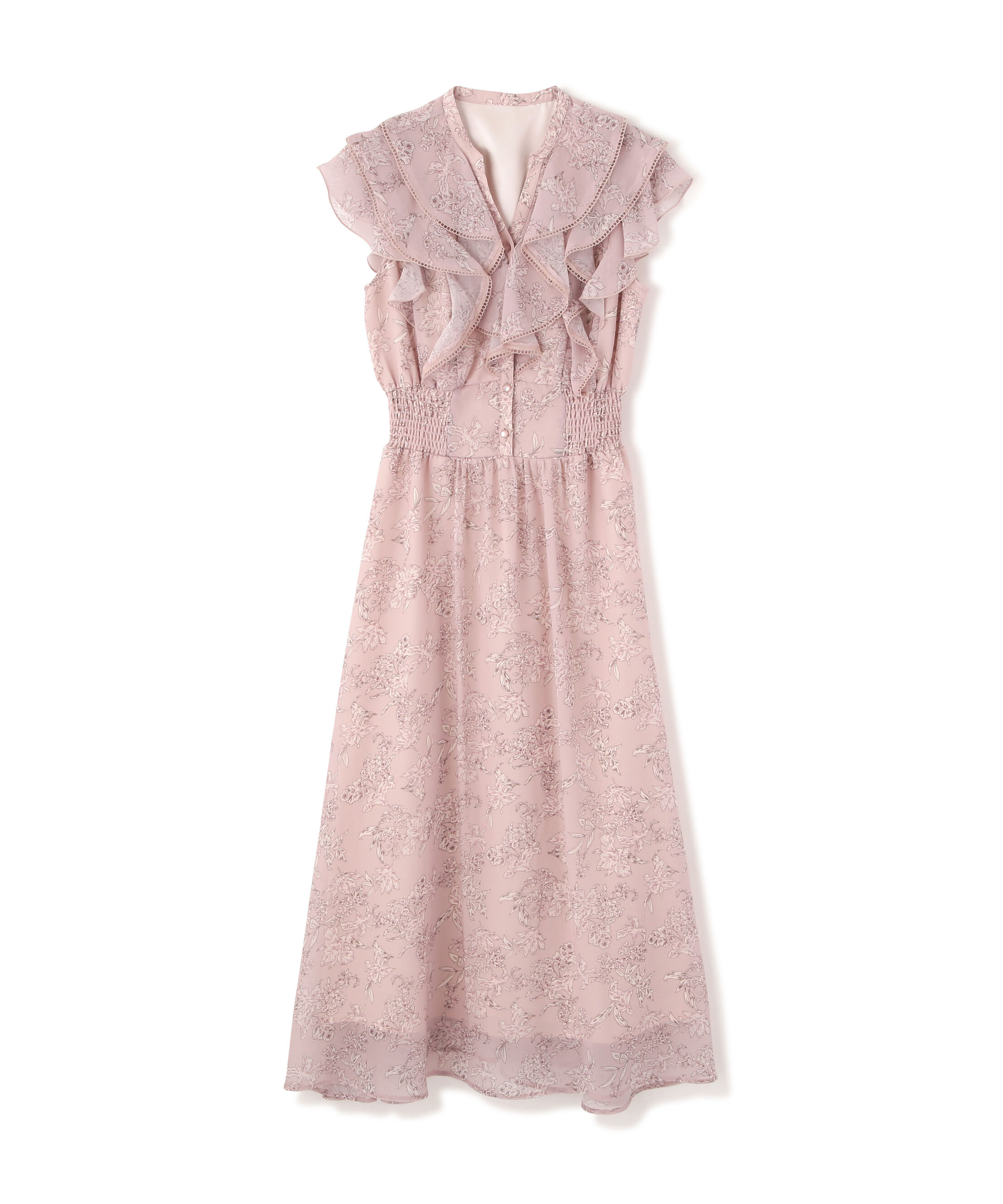  「フラワープリントラッフルワンピース」|ワンピース|