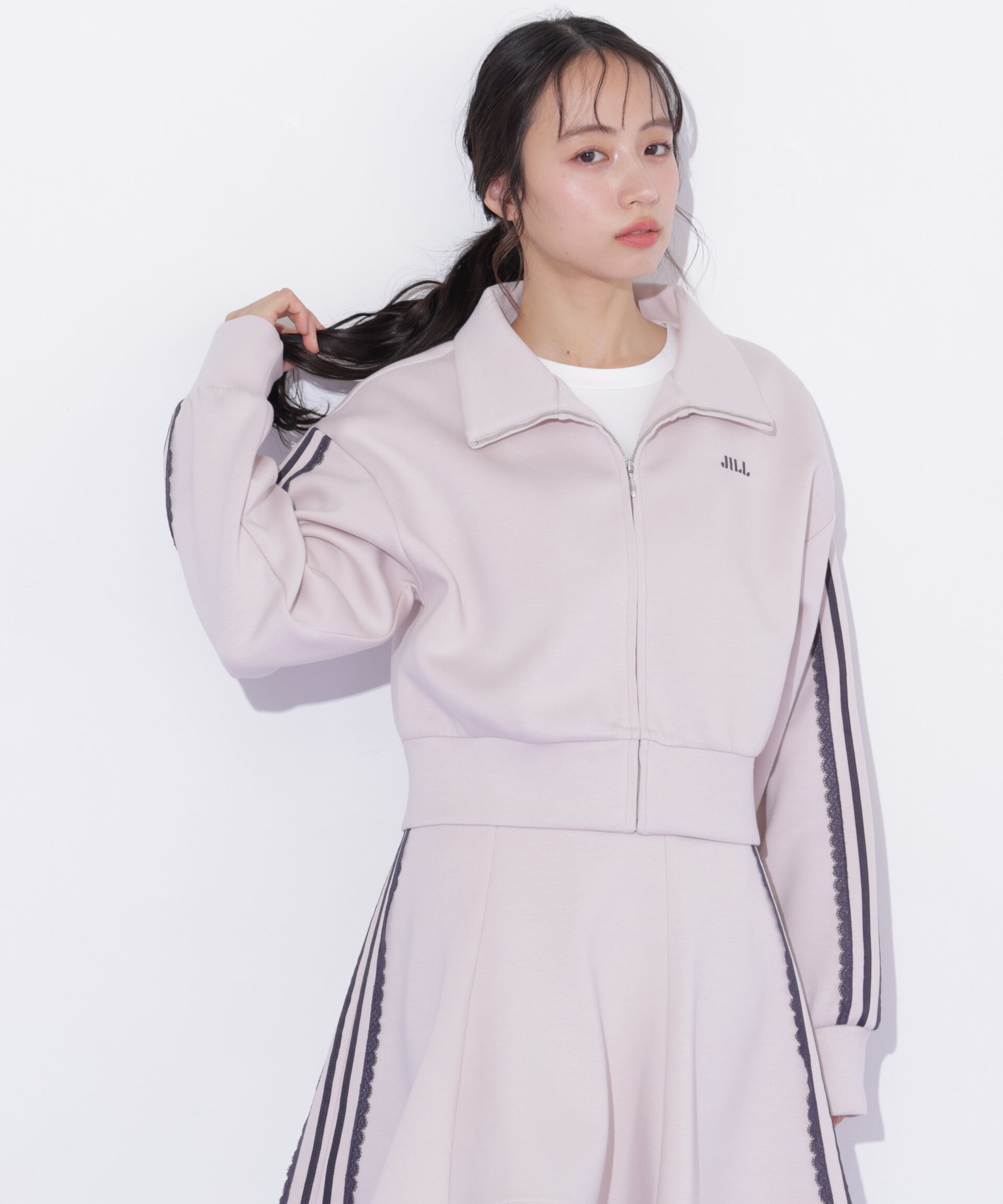  「配色ラインレースジャケット」|Tシャツ・カットソー|