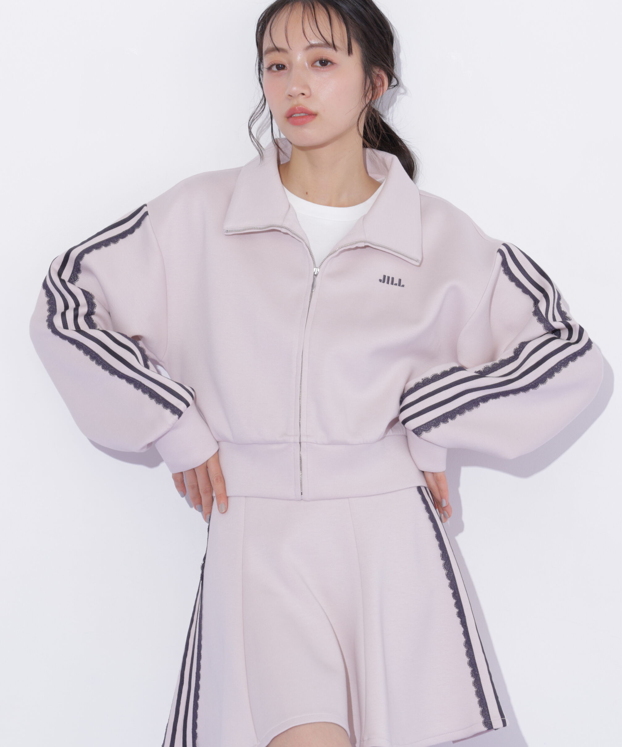  「配色ラインレースジャケット」|Tシャツ・カットソー|