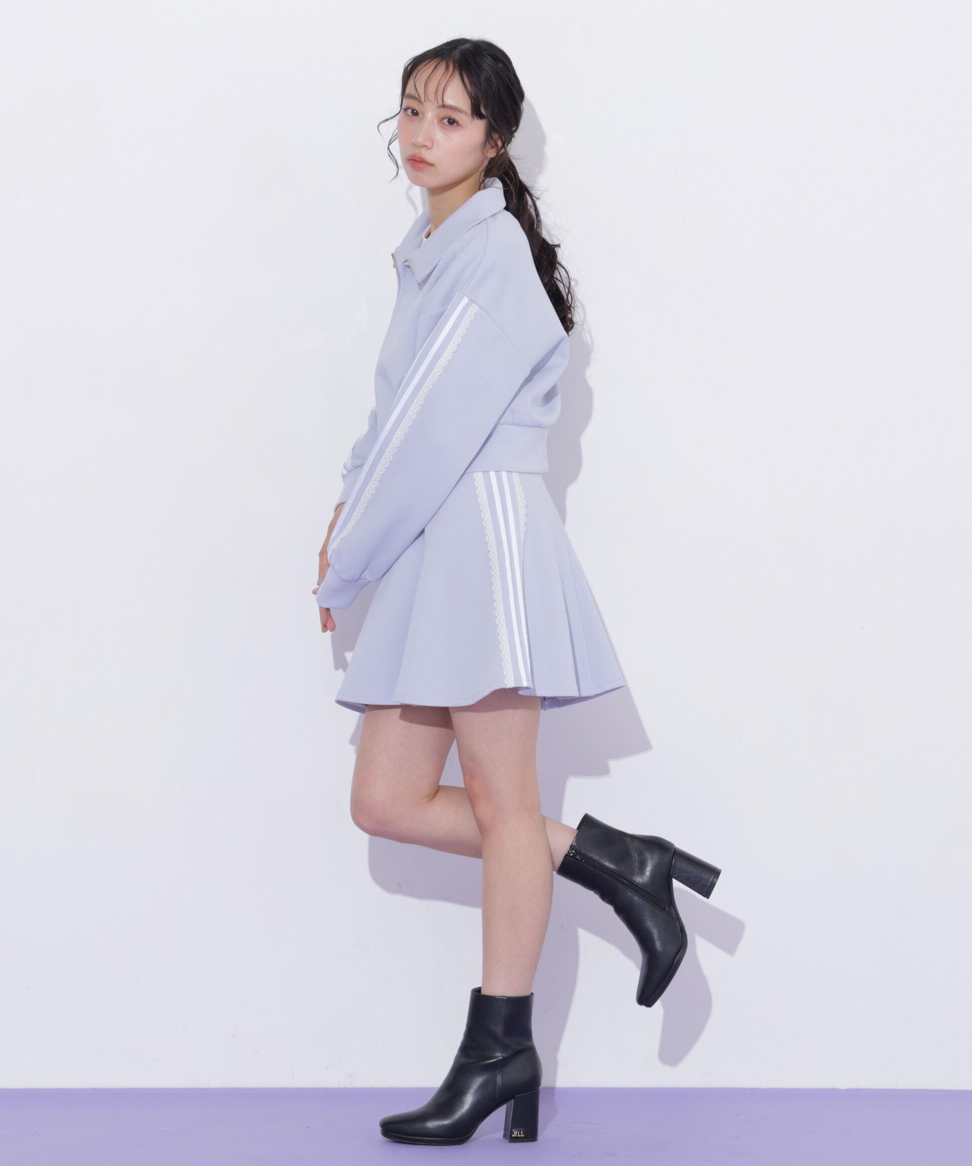  「配色ラインレースジャケット」|Tシャツ・カットソー|