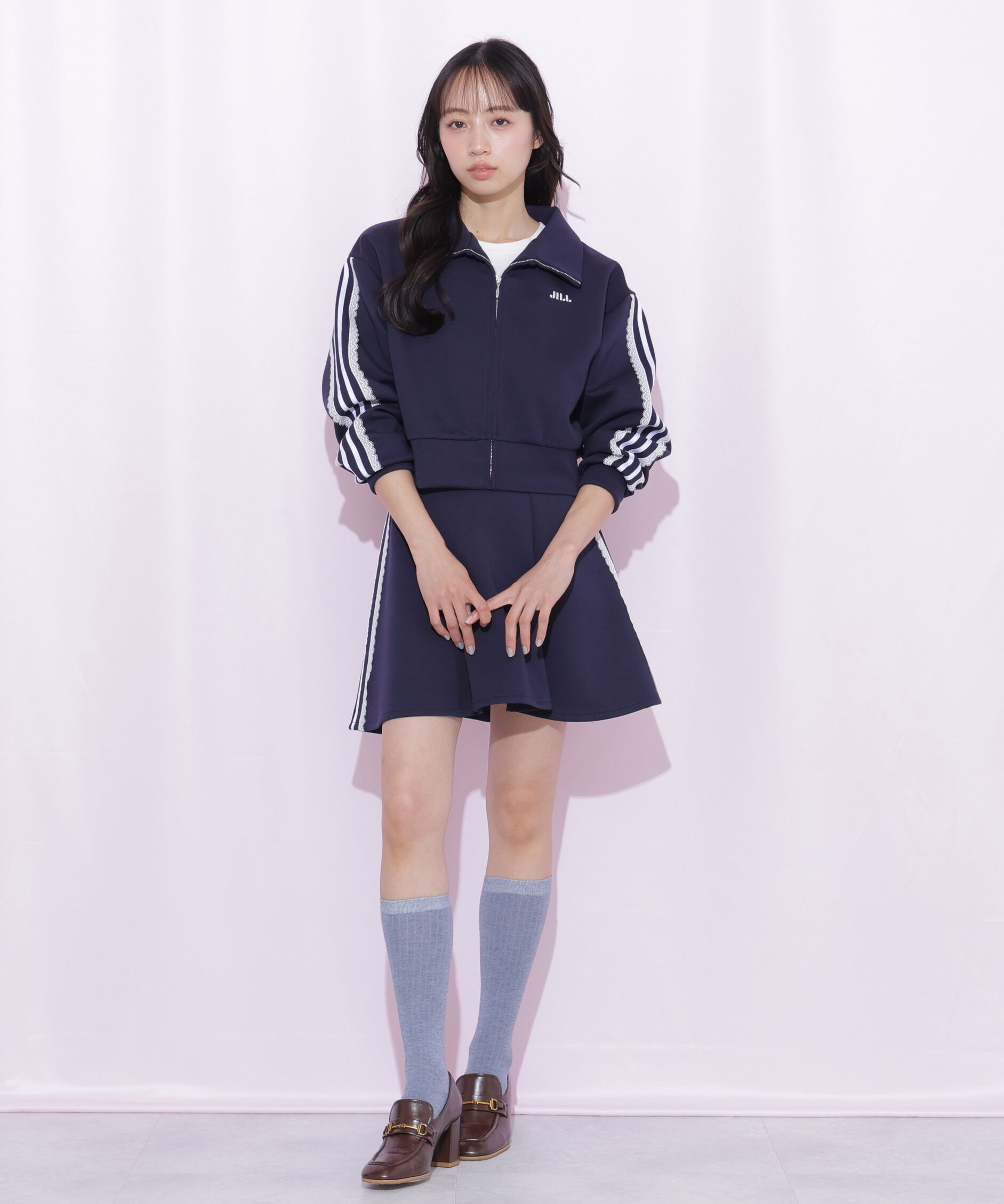  「配色ラインレースジャケット」|Tシャツ・カットソー|