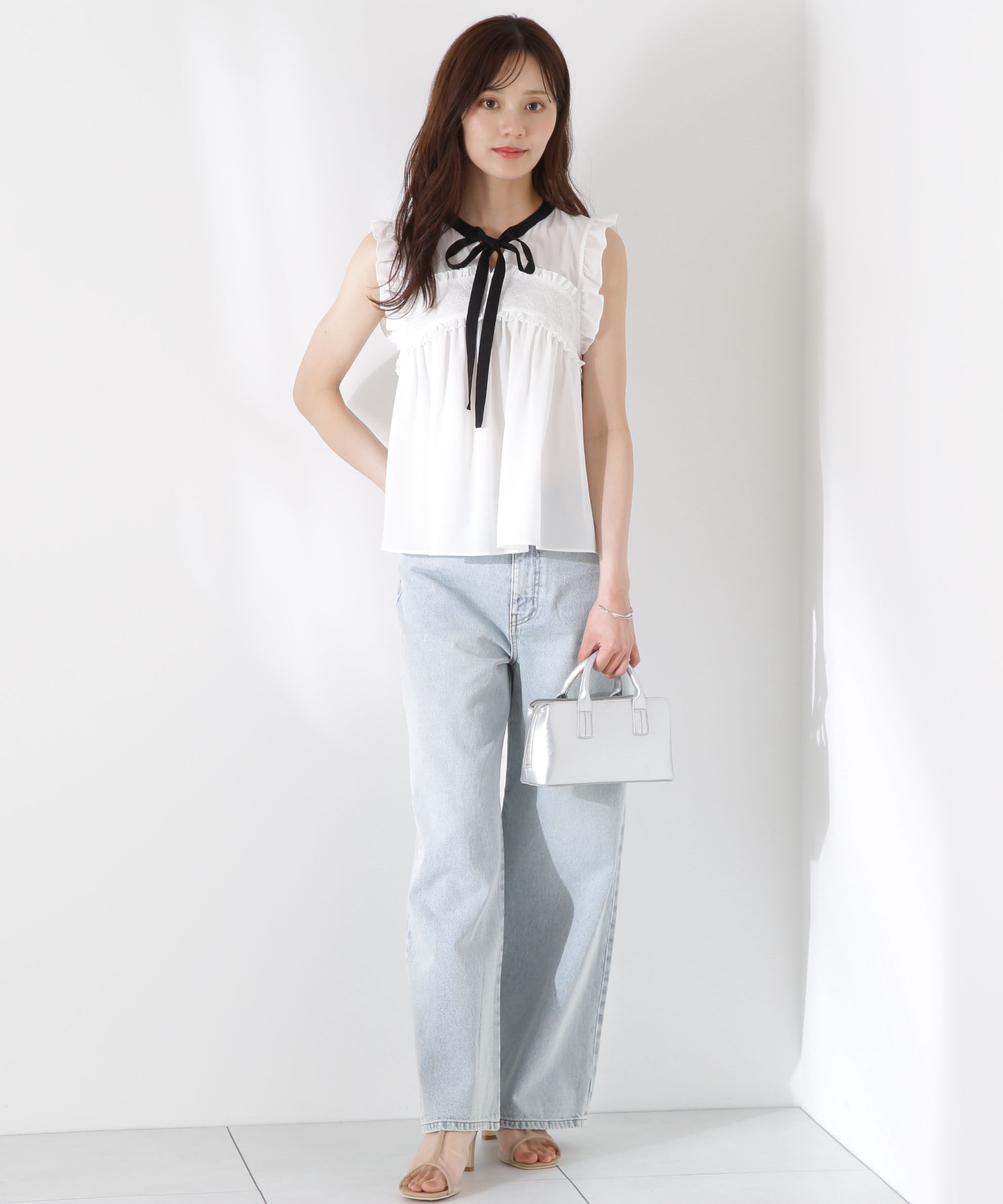 PROPORTION BODY DRESSING「レースドッキングボウタイブラウス」|シャツ・ブラウス|