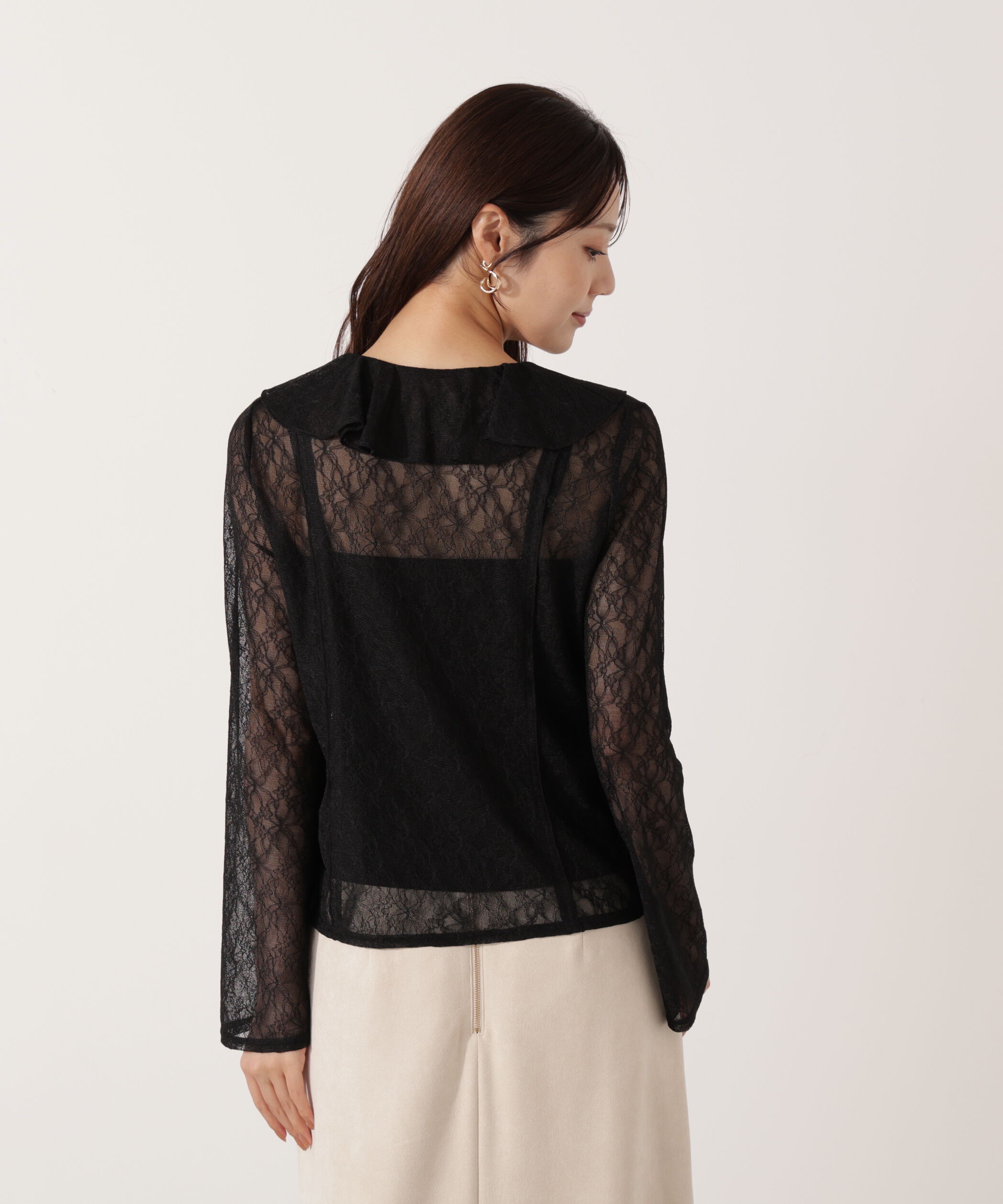 PROPORTION BODY DRESSING「＜ウォッシャブル＞ラッフルレースブラウス 25AW」|シャツ・ブラウス|