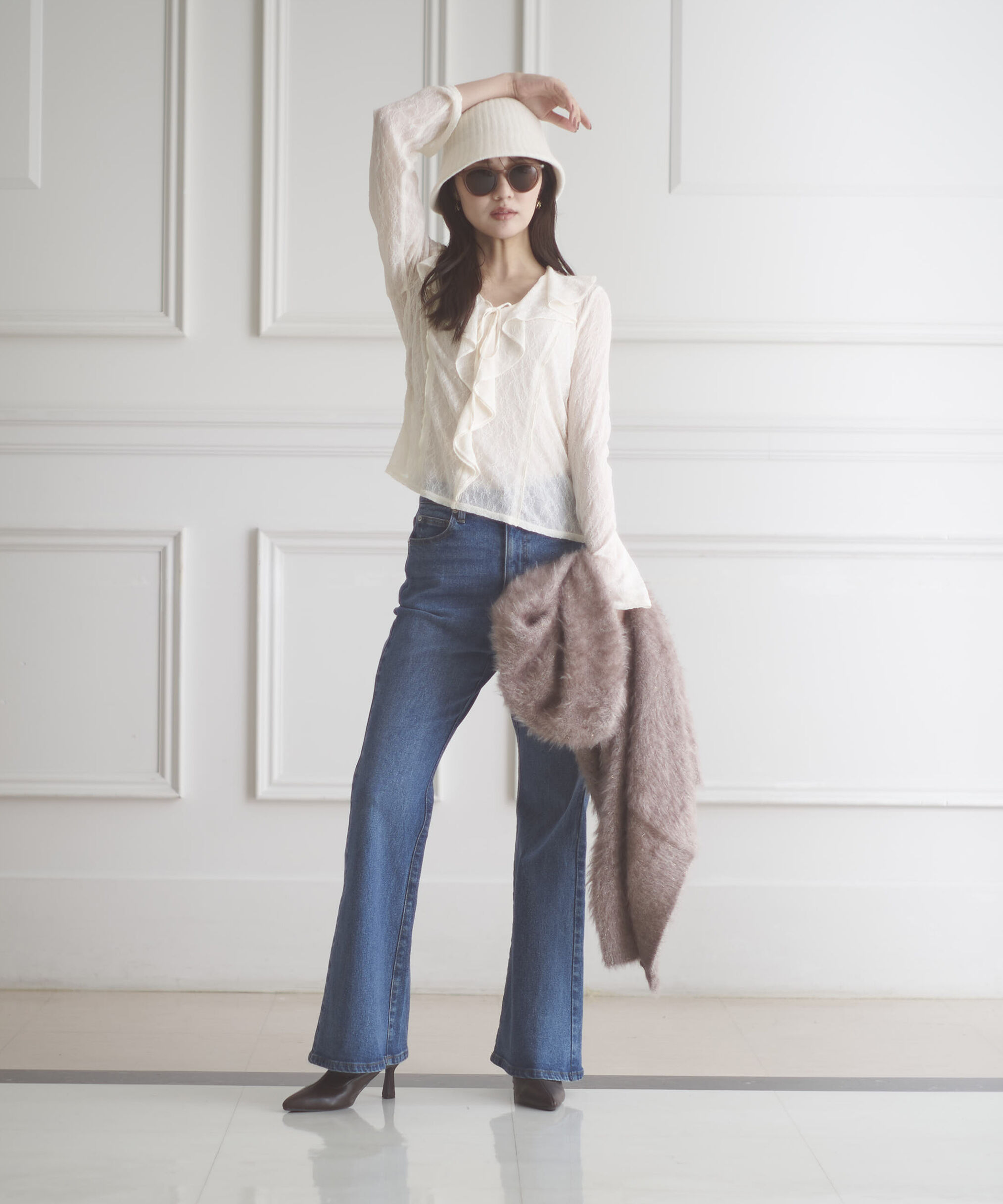 PROPORTION BODY DRESSING「＜ウォッシャブル＞ラッフルレースブラウス 25AW」|シャツ・ブラウス|