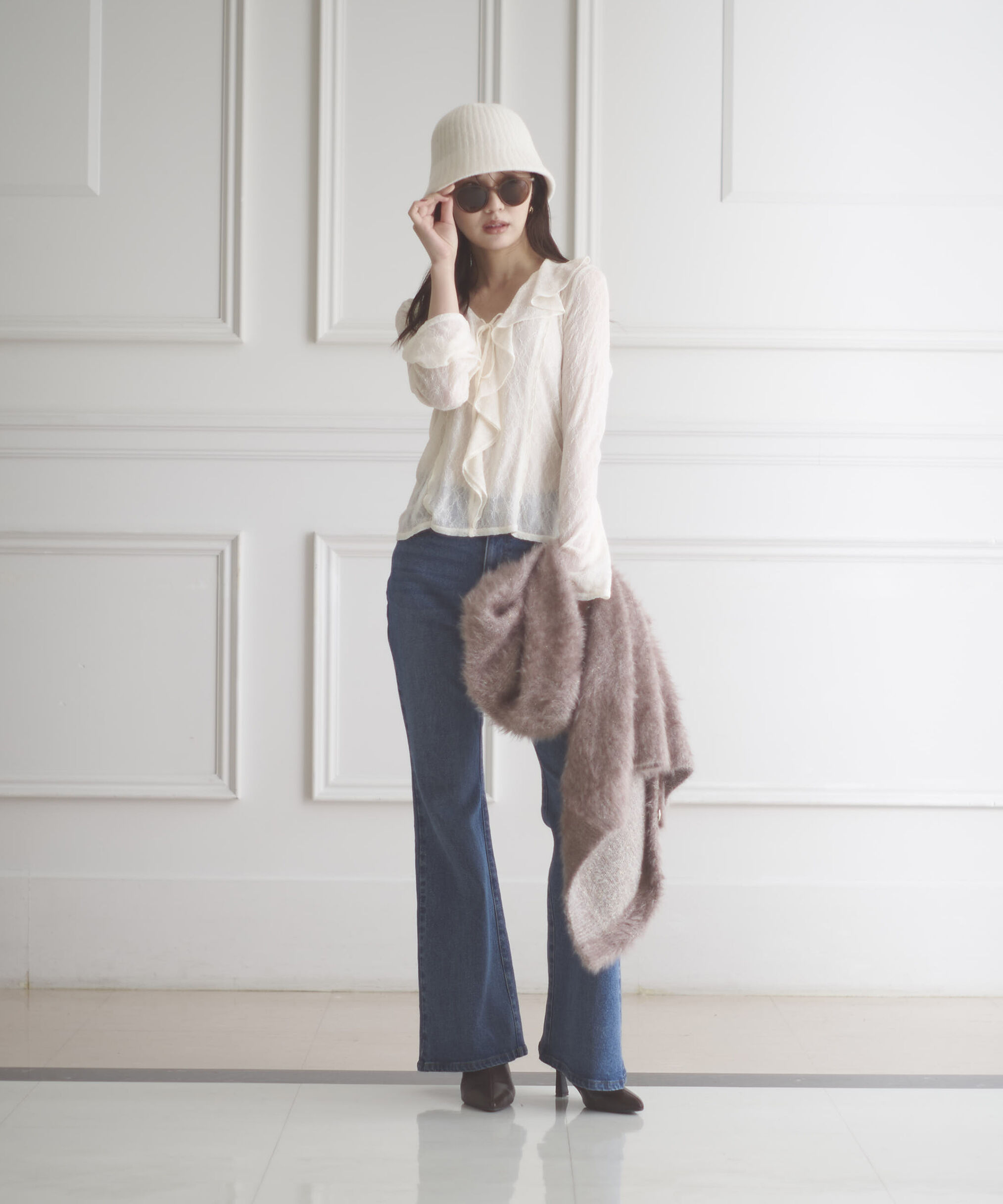 PROPORTION BODY DRESSING「＜ウォッシャブル＞ラッフルレースブラウス 25AW」|シャツ・ブラウス|