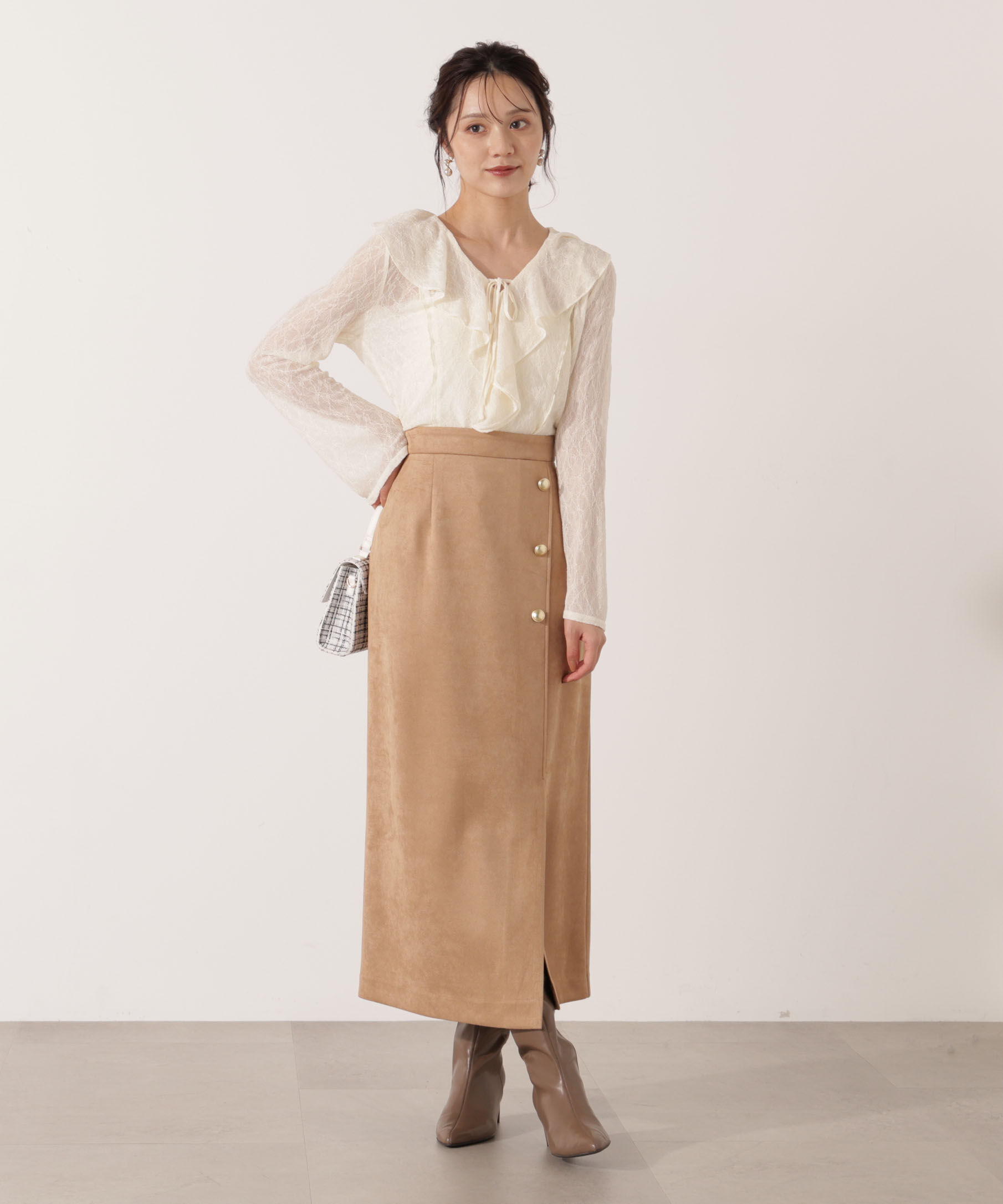 PROPORTION BODY DRESSING「＜ウォッシャブル＞ラッフルレースブラウス 25AW」|シャツ・ブラウス|