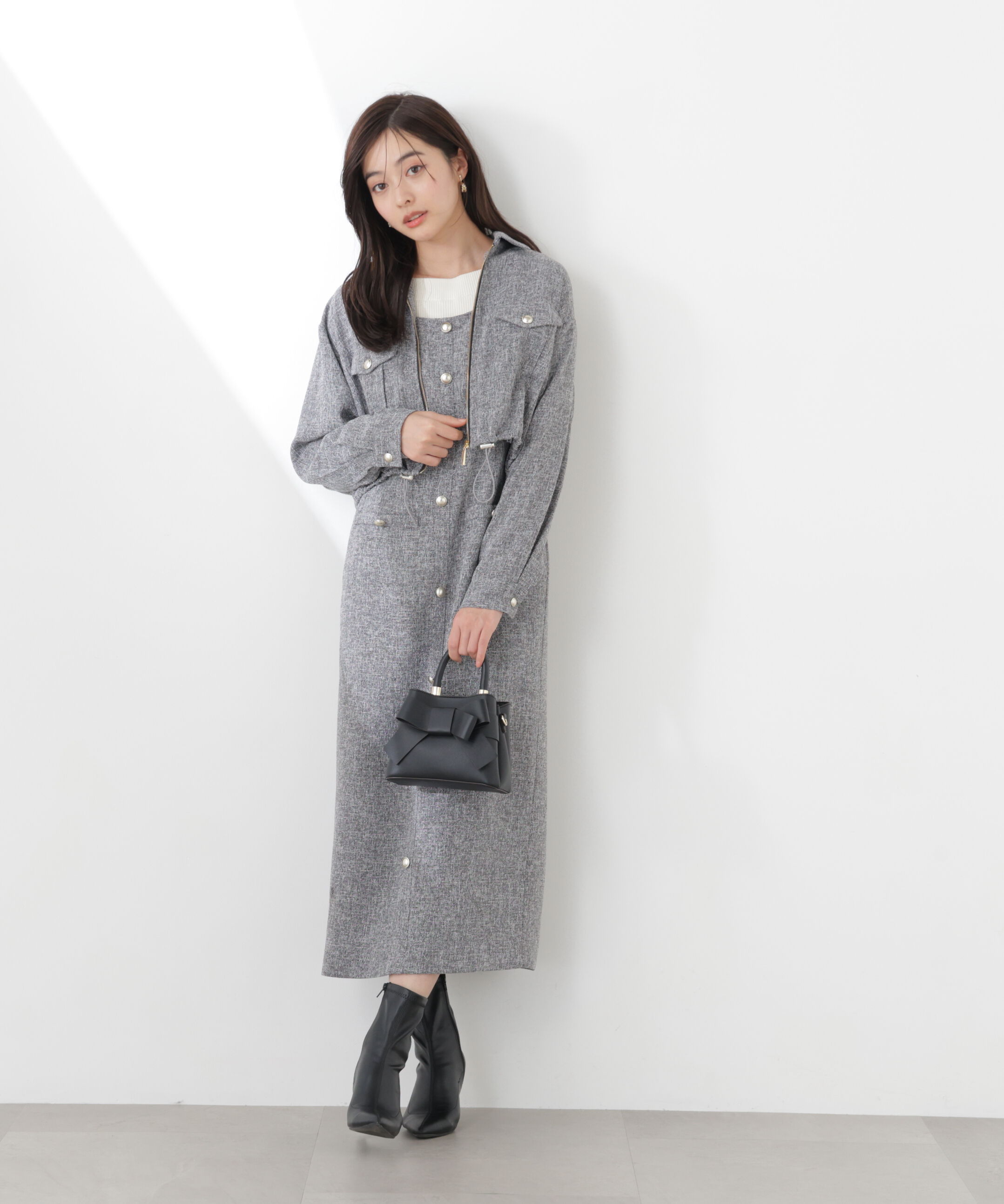 PROPORTION BODY DRESSING「スプリングツイードジャンスカ　26SS」|ワンピース|