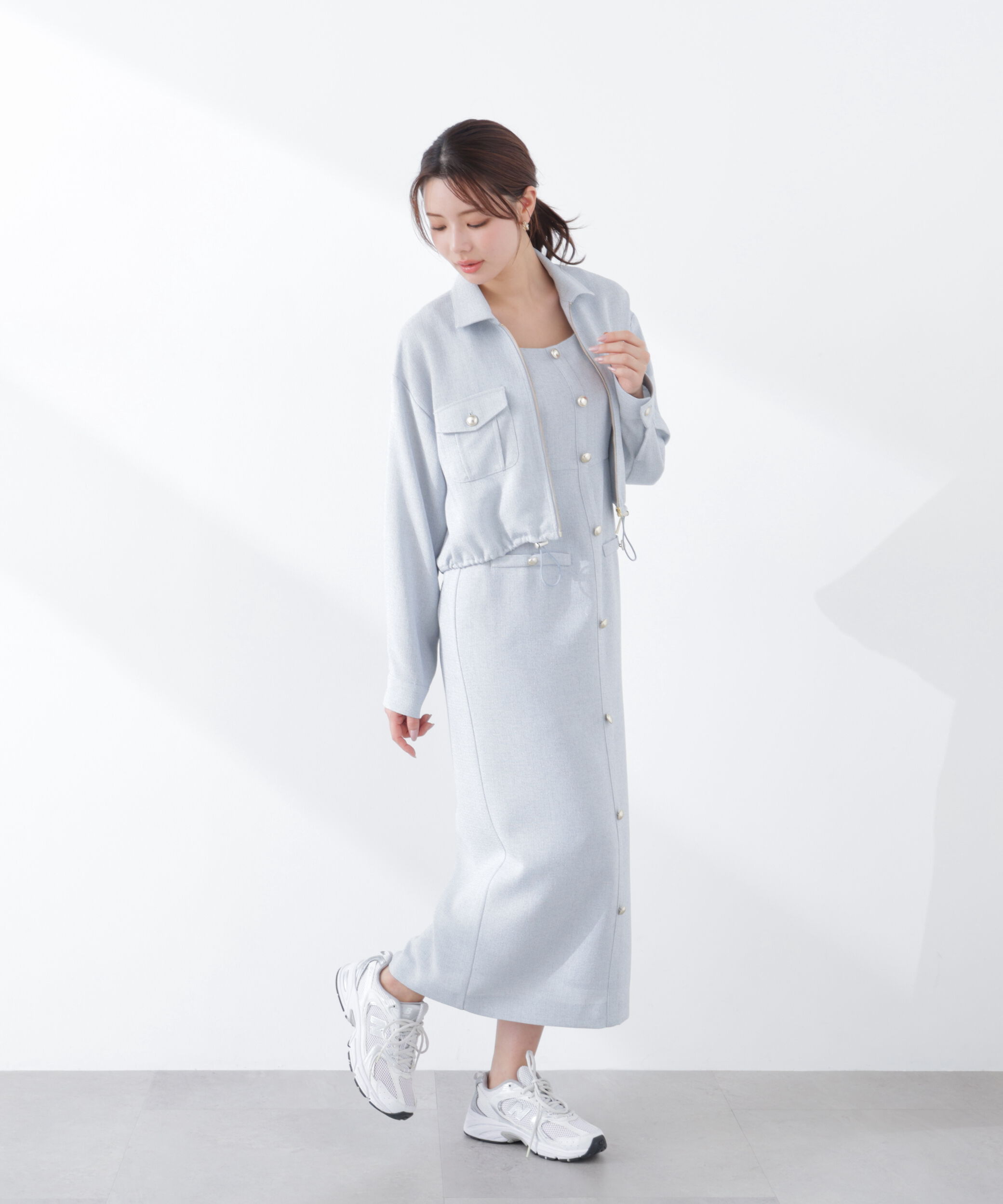 PROPORTION BODY DRESSING「スプリングツイードジャンスカ　26SS」|ワンピース|