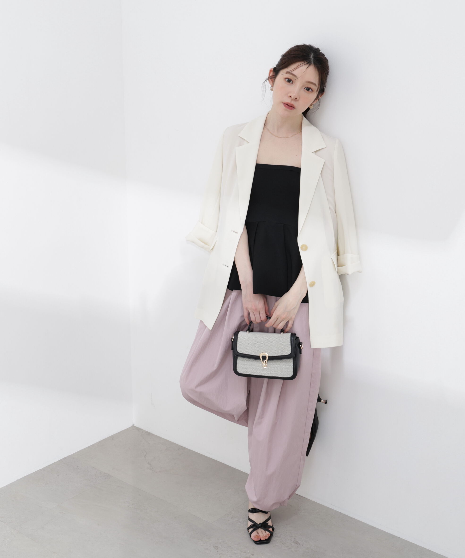 PROPORTION BODY DRESSING「〈a/mie〉ナイロンタックパンツ 26SS」|その他|ピンク