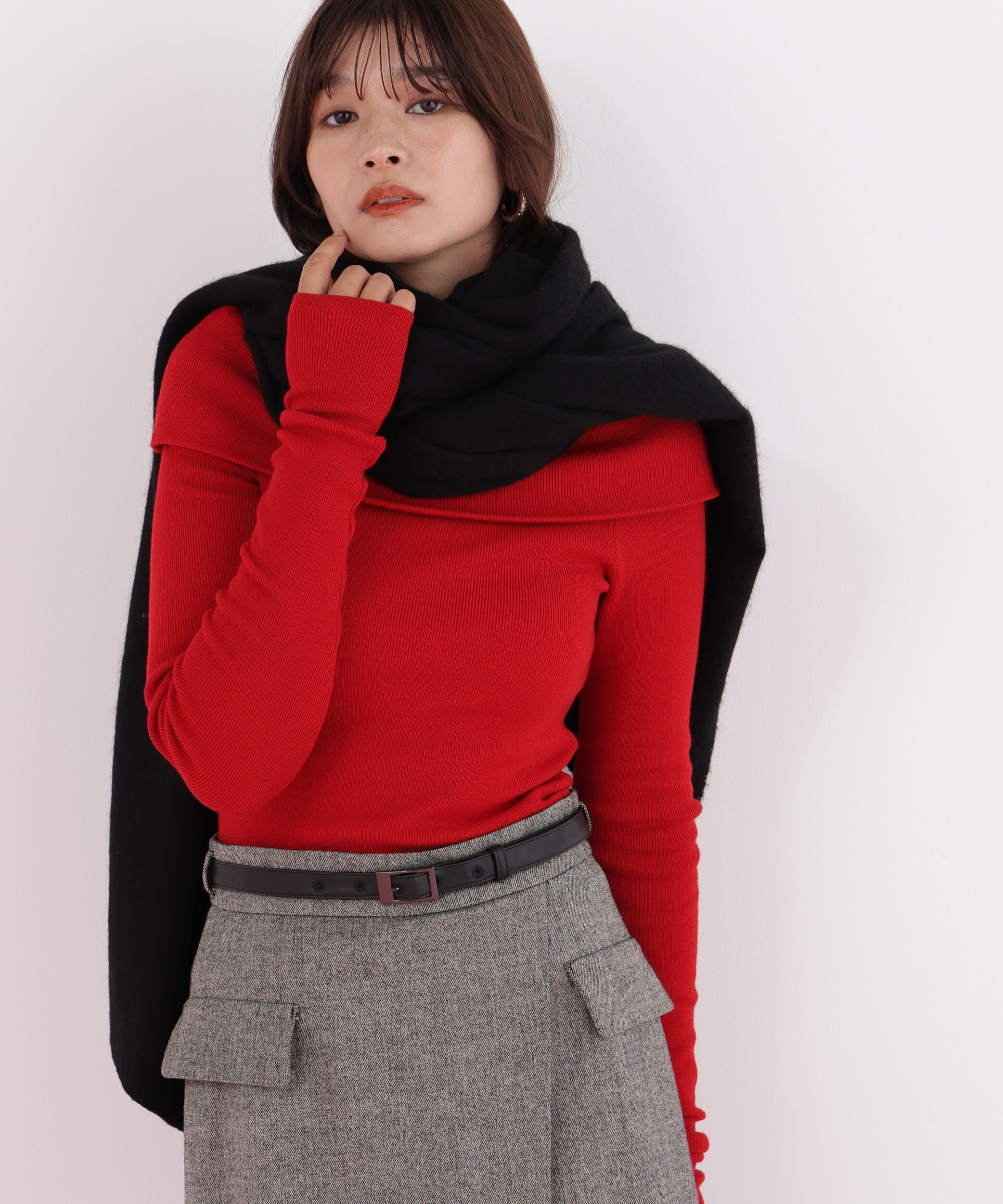  「カシミヤ100%ボリュームストール」|バンダナ・スカーフ|