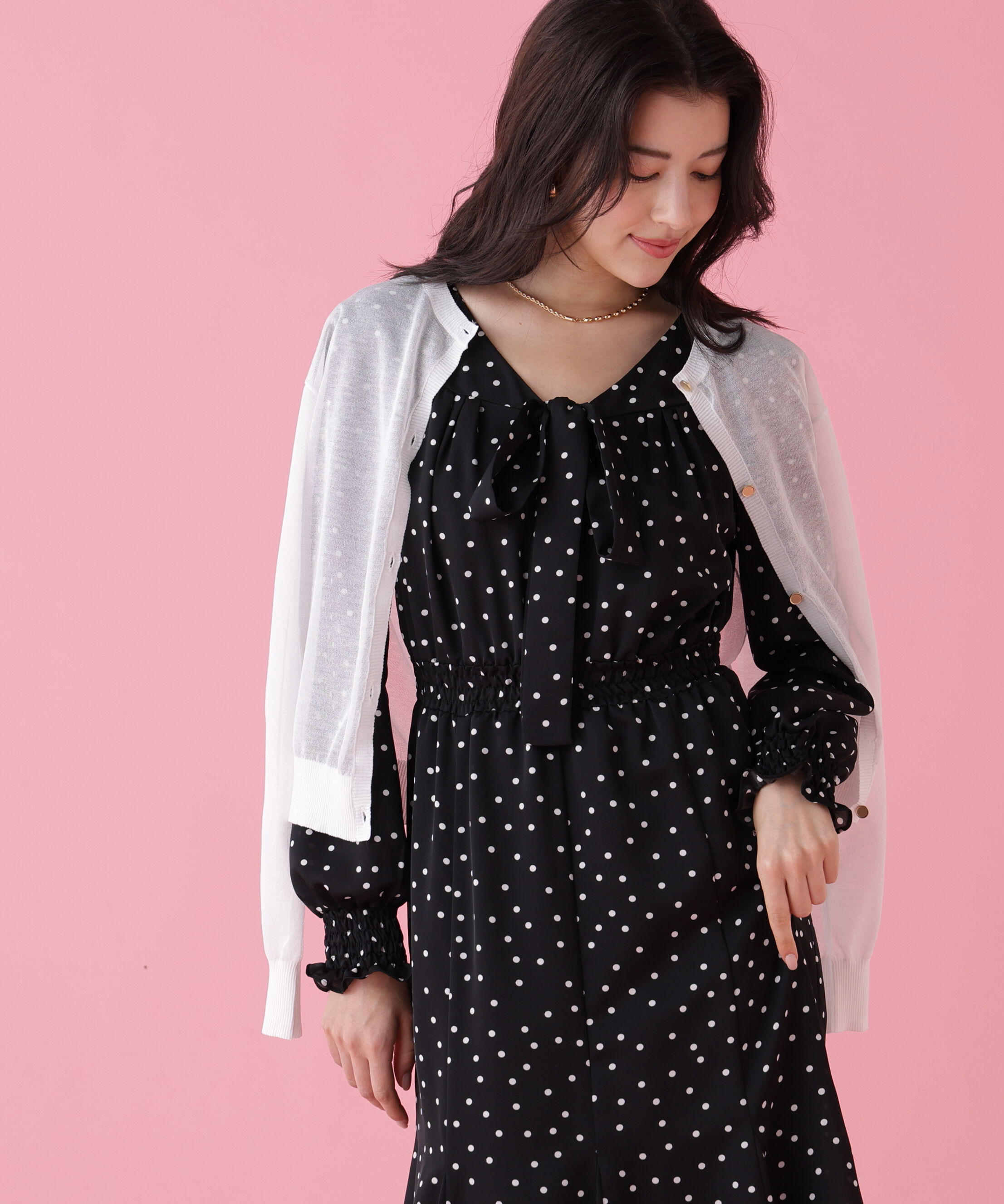  「◆シアーニットカーディガン」|その他|ホワイト