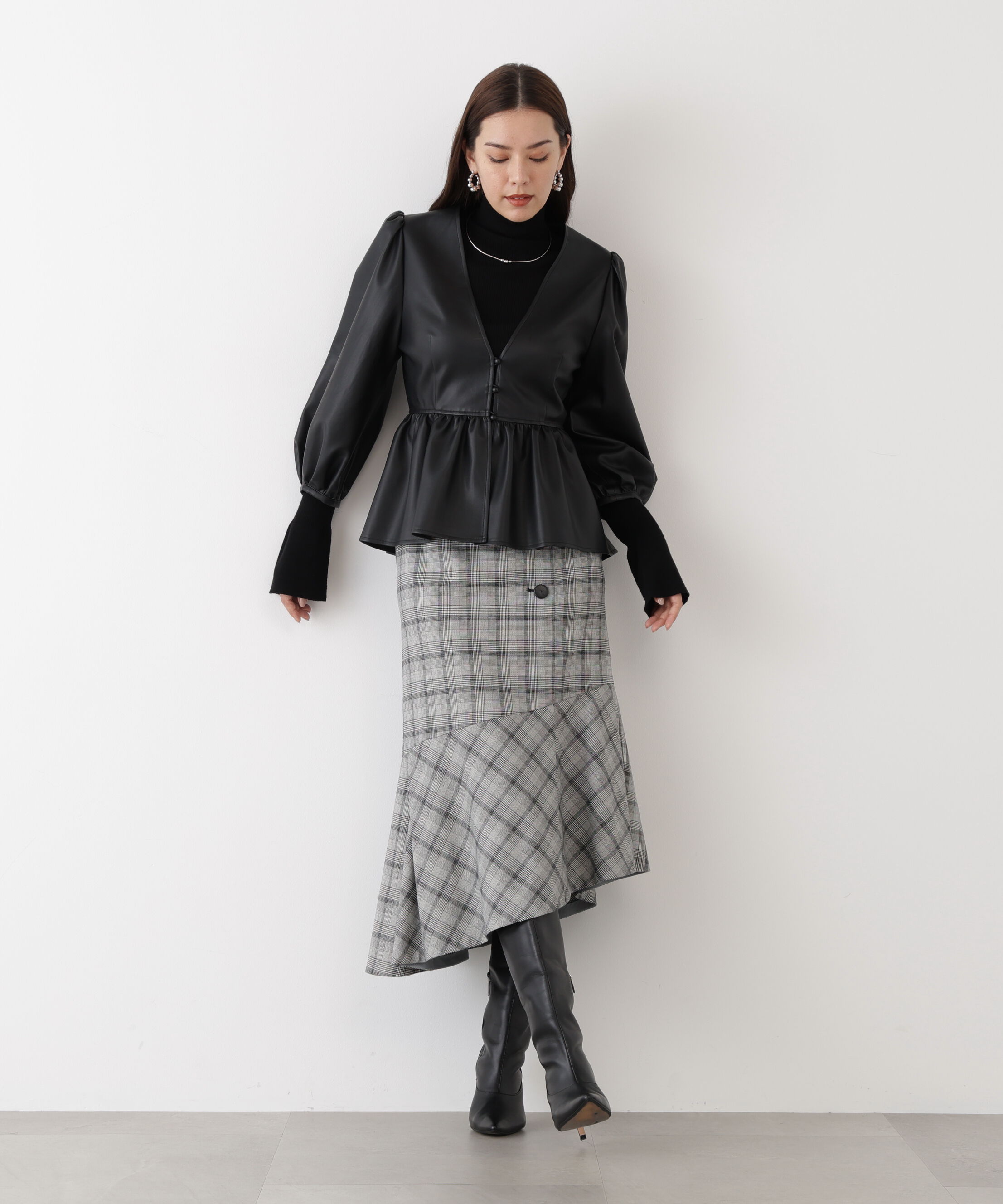  「◆フォーレザーペプラムブラウス」|シャツ・ブラウス|