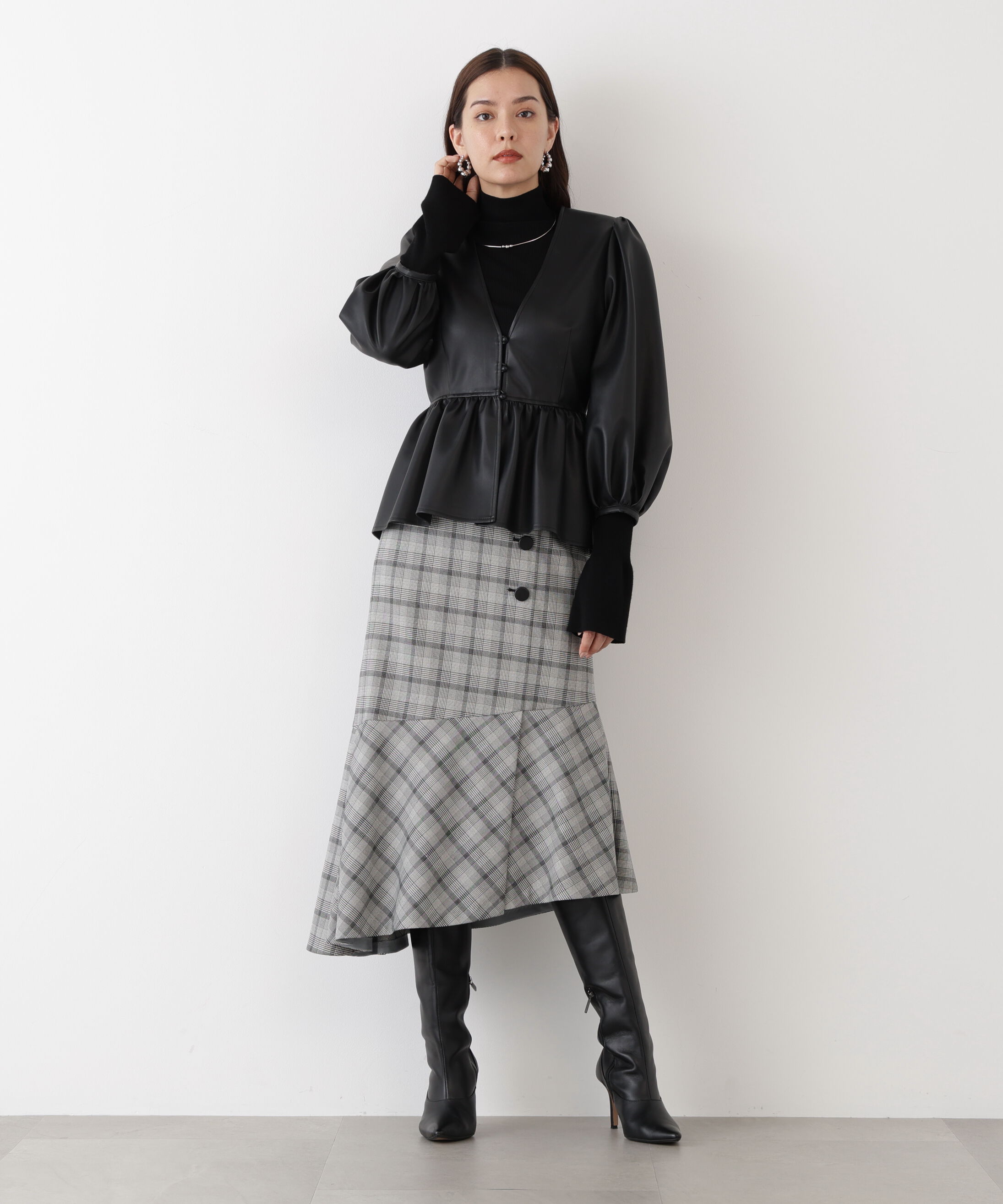  「◆フォーレザーペプラムブラウス」|シャツ・ブラウス|