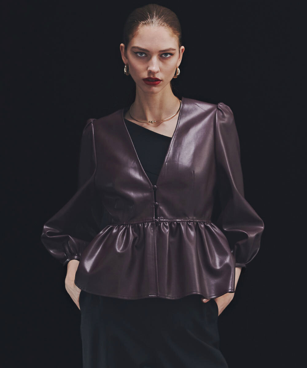  「◆フォーレザーペプラムブラウス」|シャツ・ブラウス|