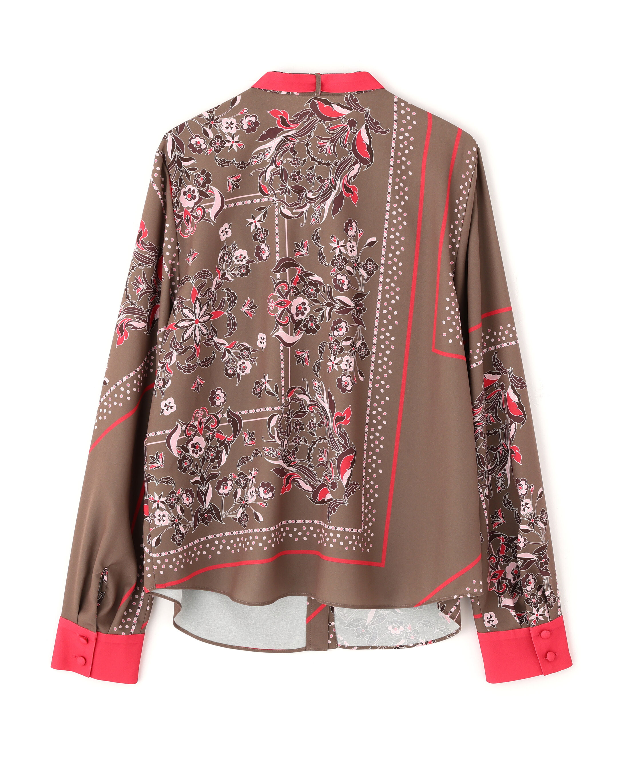  「◆フローラルスカーフプリントブラウス」|シャツ・ブラウス|