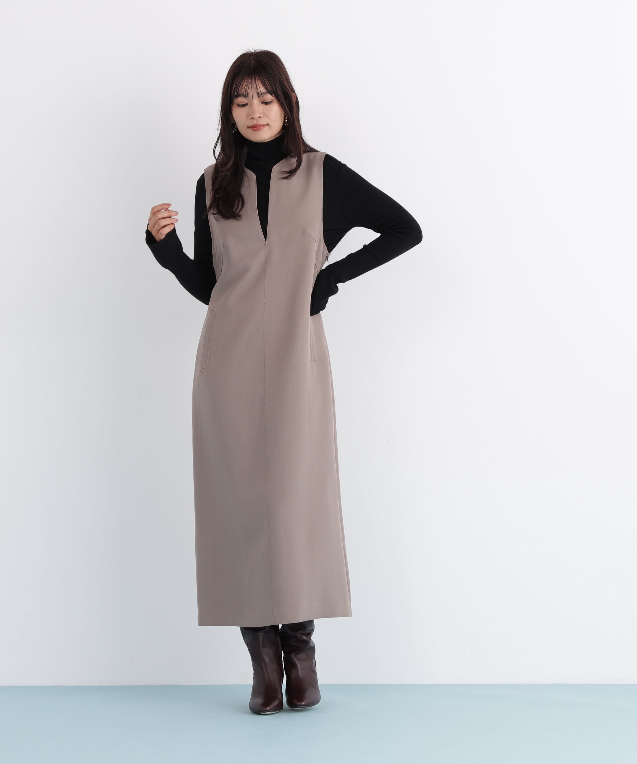  「◆キーネックジャンパースカート」|ワンピース|