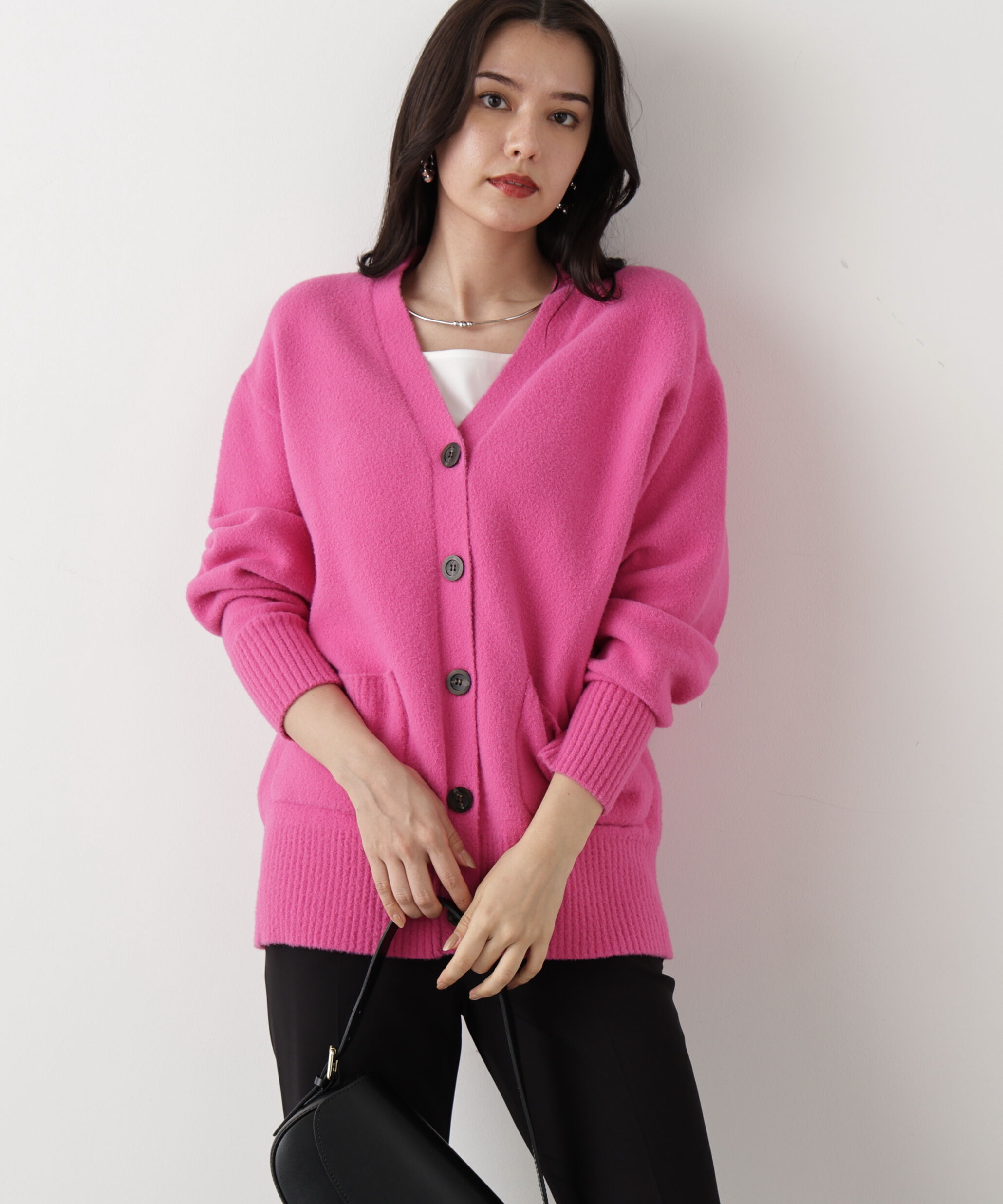  「◆［WEB限定色 ピンク］フェザーヤーンオーバーカーディガン」|その他|