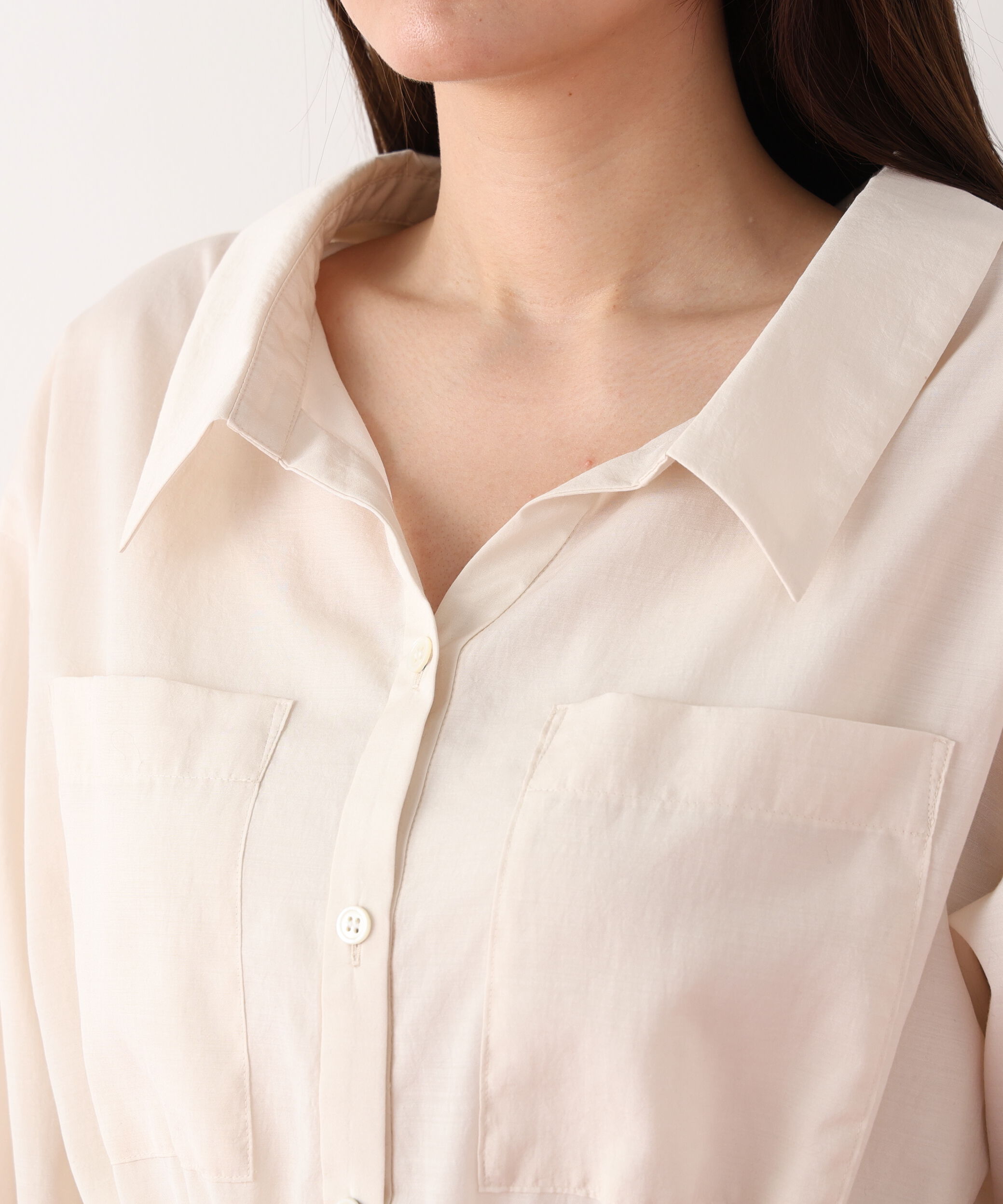  「ブライトローンロングシャツワンピース」|ワンピース|