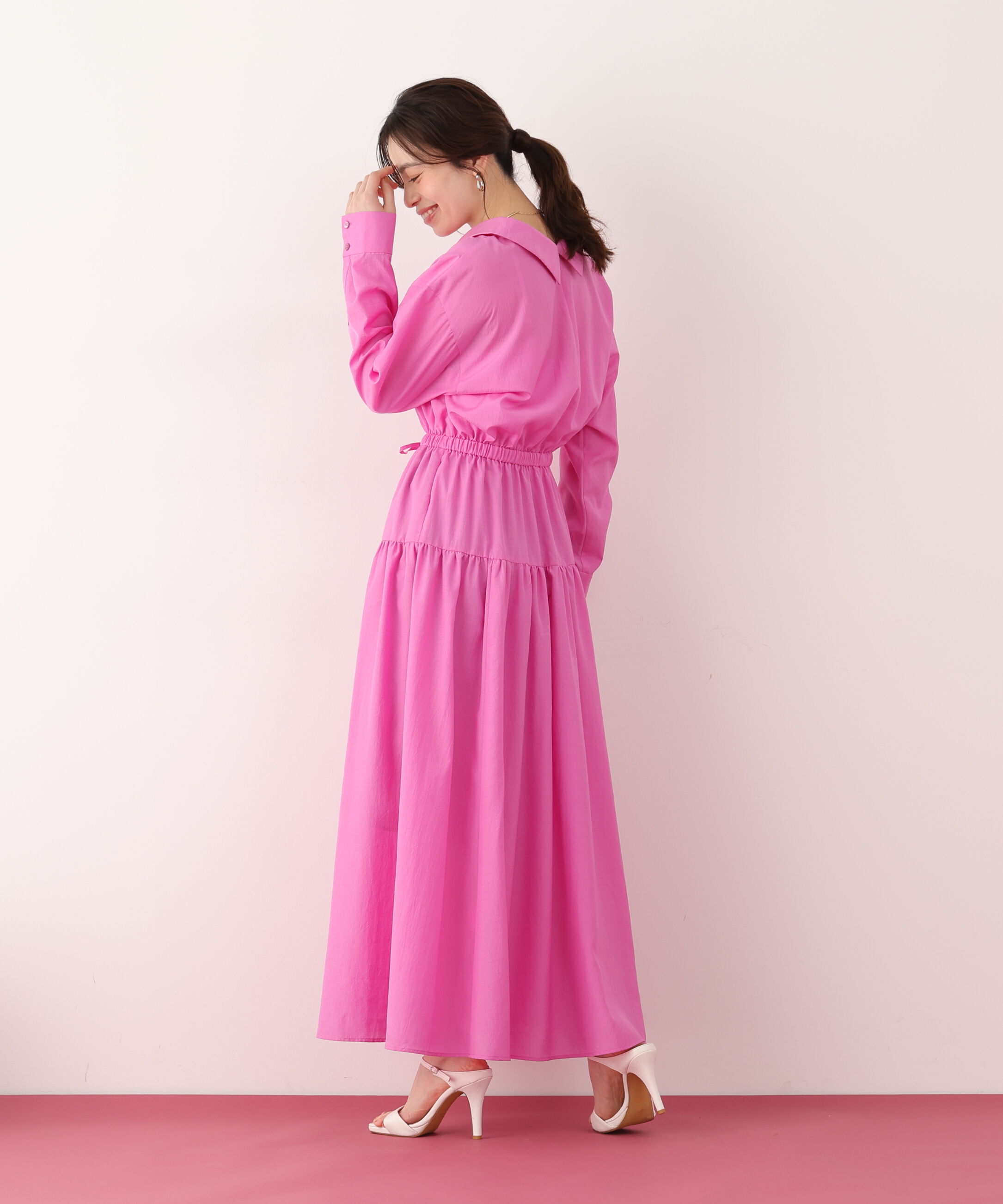  「ブライトローンロングシャツワンピース」|ワンピース|