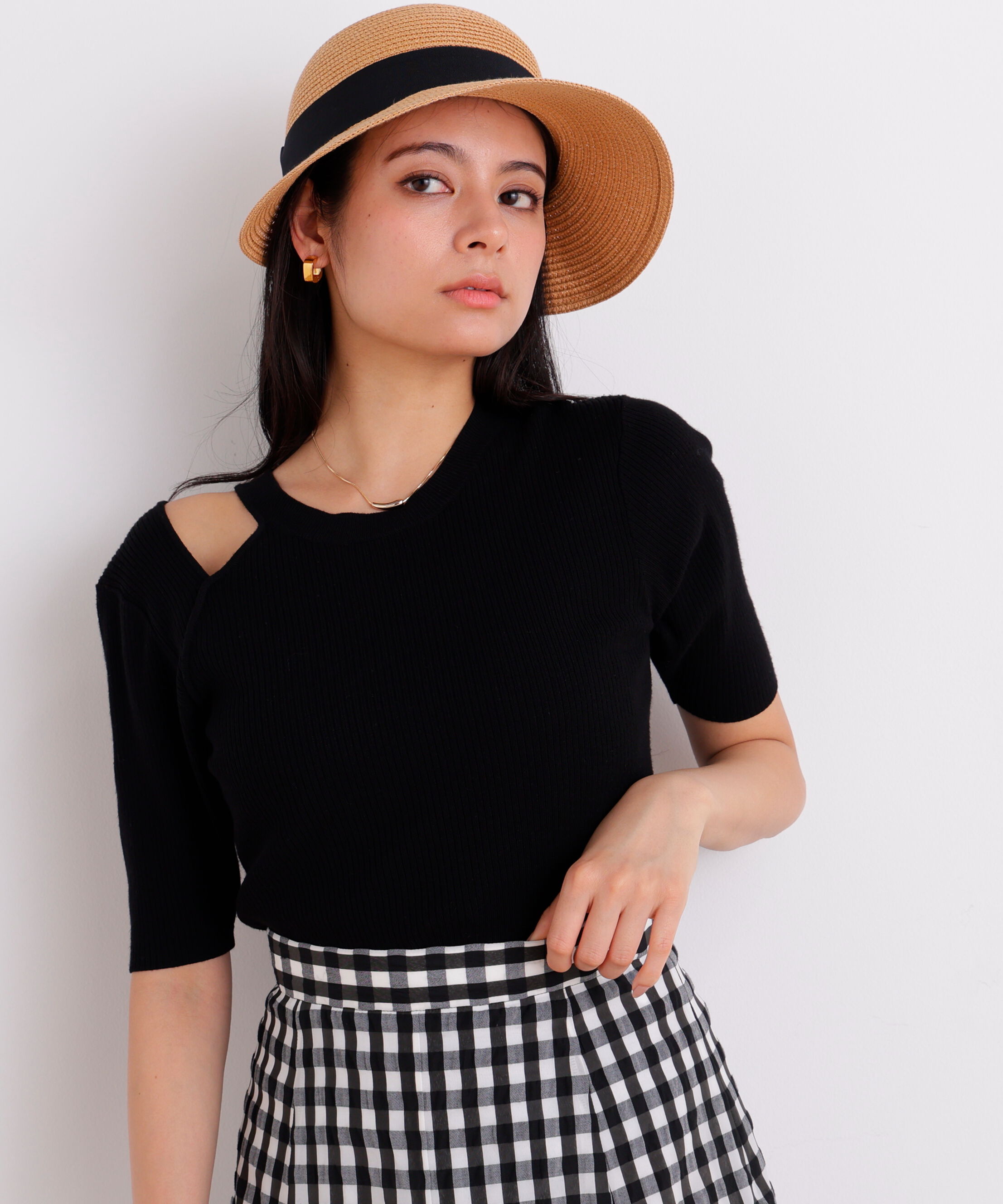  「［美香さん着用］カッティングニットプルオーバー」|ニット・セーター|