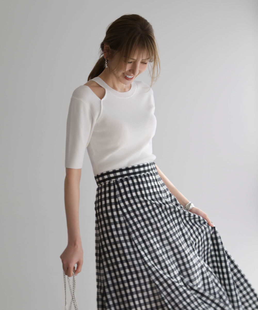  「［美香さん着用］カッティングニットプルオーバー」|ニット・セーター|