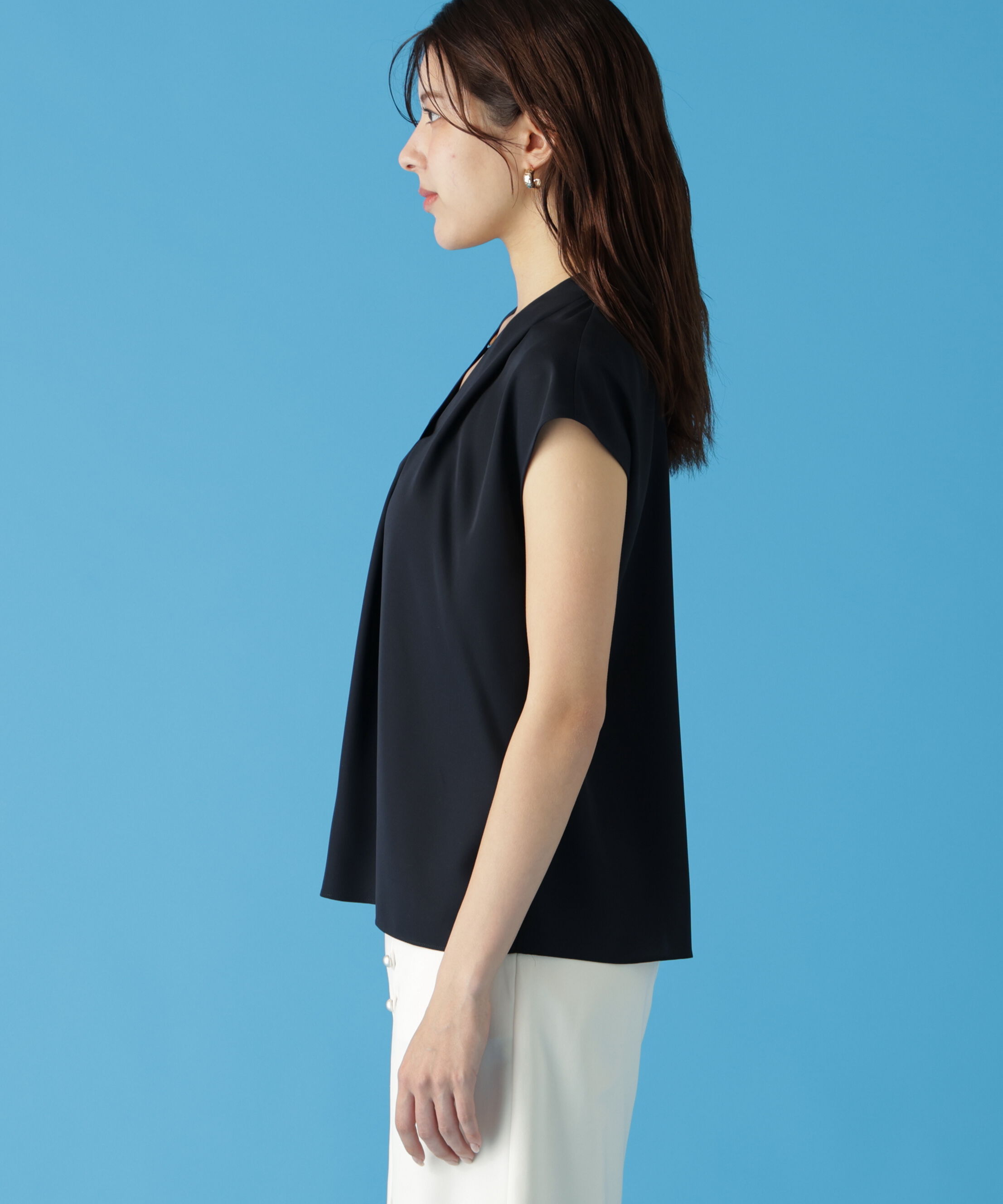  「チョーカー付きＶネックブラウス」|シャツ・ブラウス|