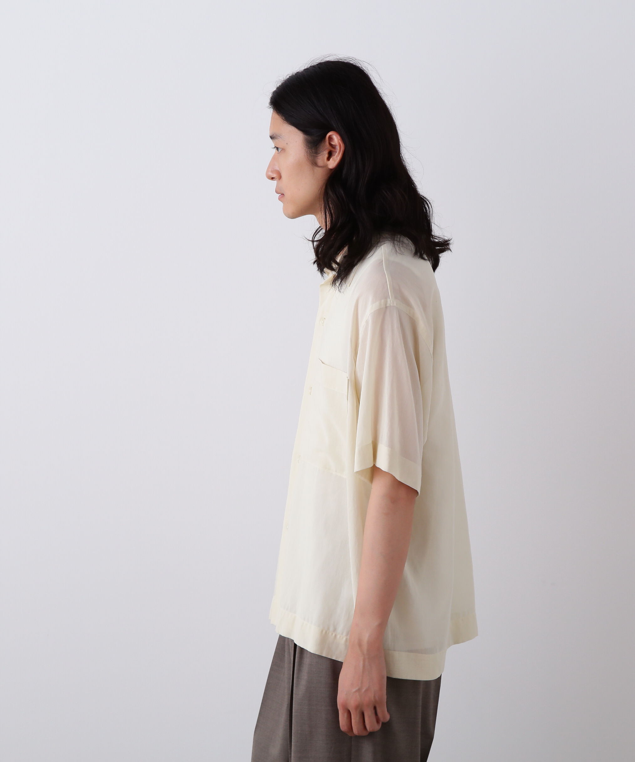 YLEVE 「YLEVE / COTTON VOILE LAWN OPEN COLLAR SHIRT」|シャツ・ブラウス|