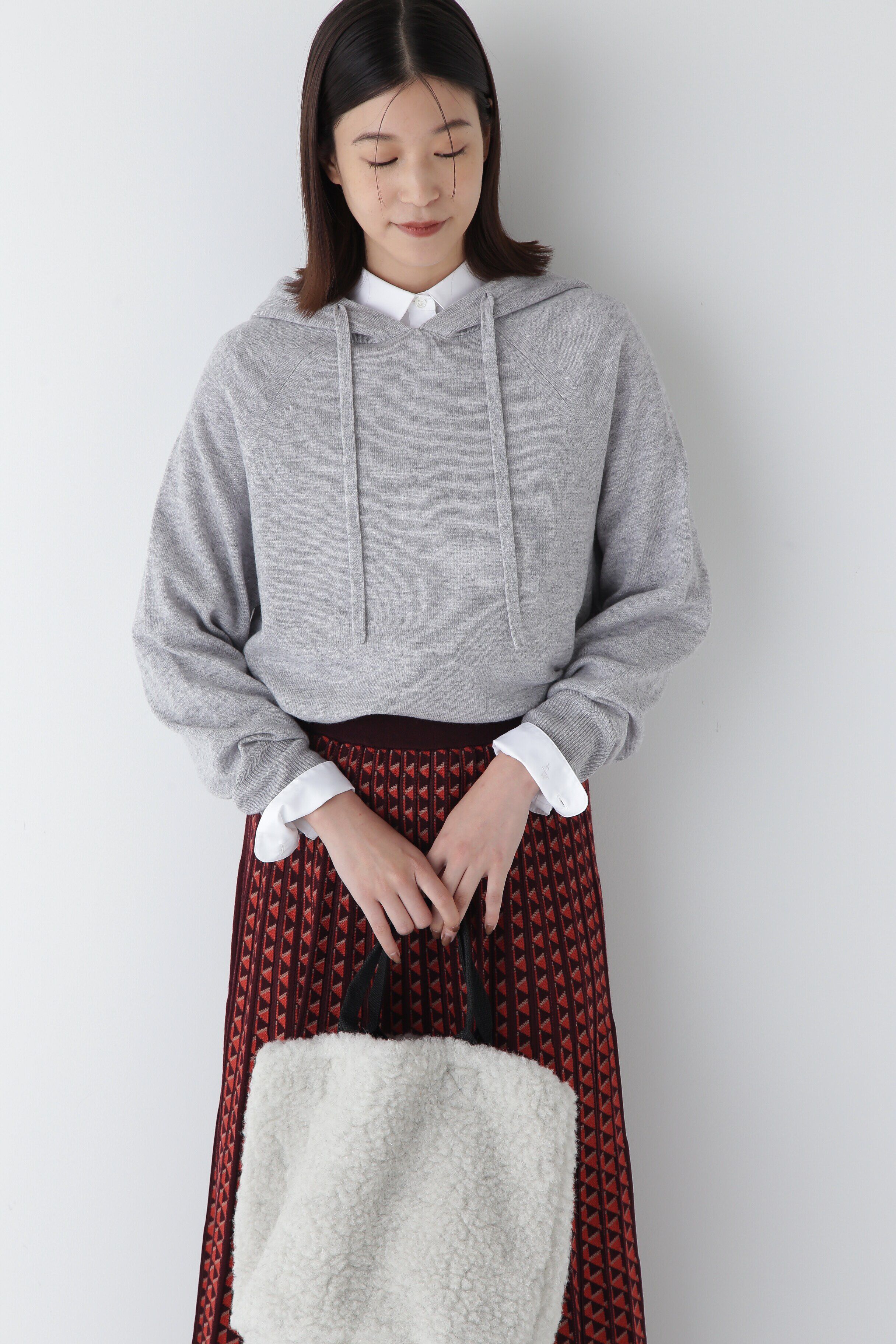  「◆ウールカシミヤフーディニット」|ニット・セーター|Lグレー