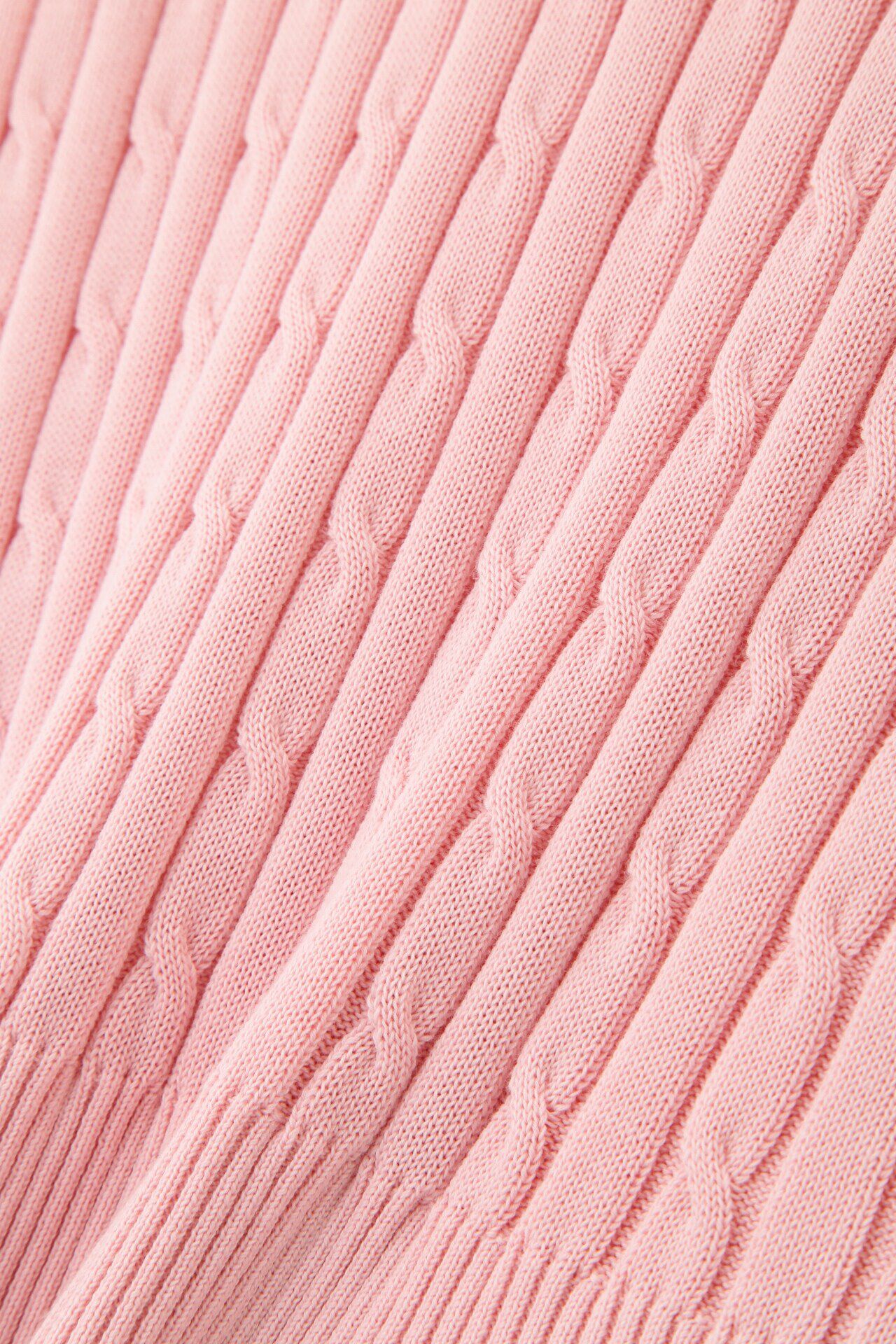  「◆【ウォッシャブル】コットンケーブル柄ポロニットプルオーバー」|ニット・セーター|