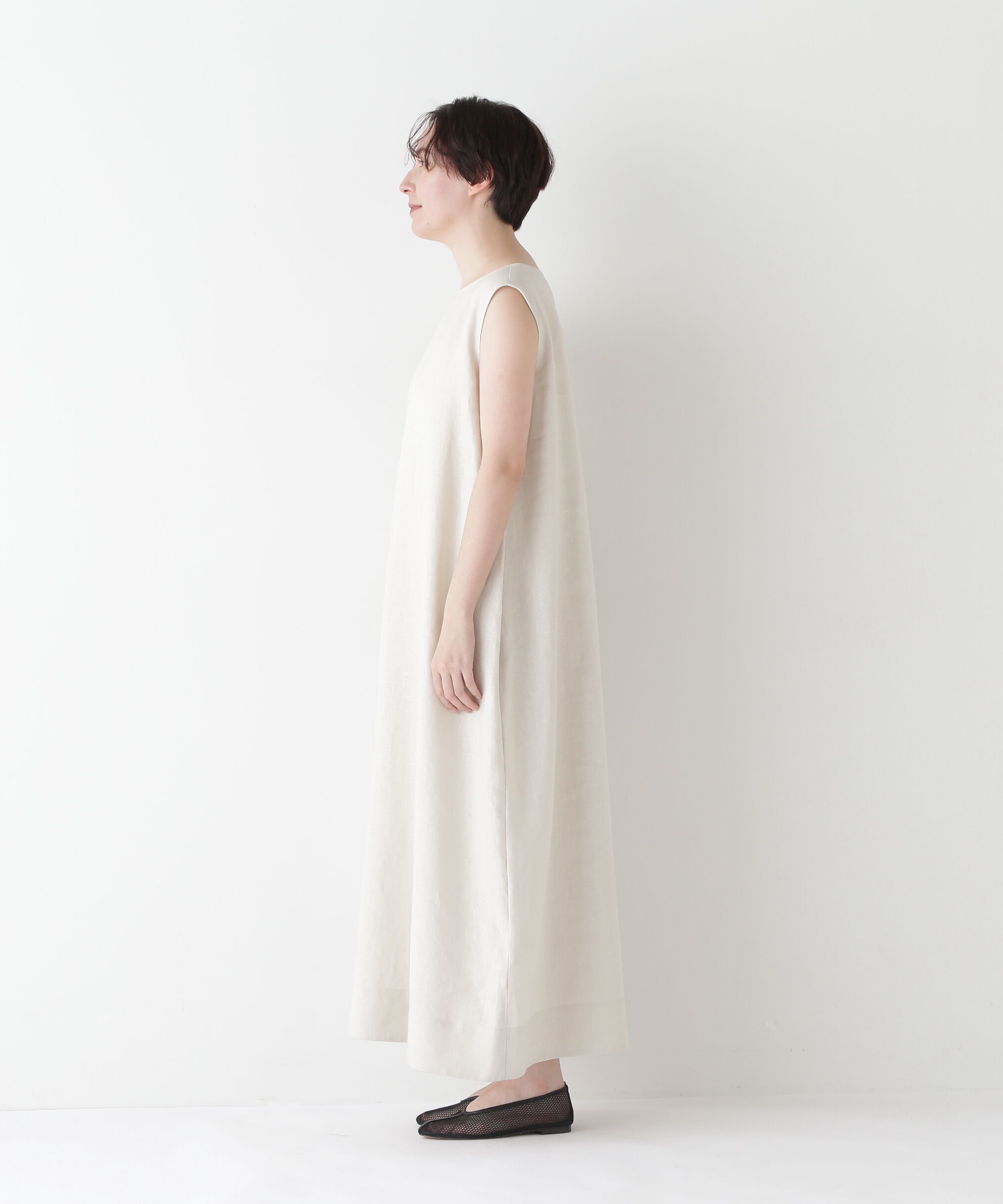  「◆リネンボートネックロングワンピース」|ワンピース|