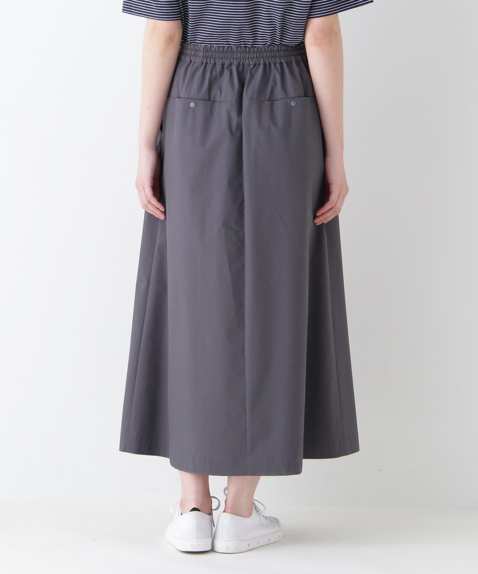  「◆コットンポリエステルウェザードローストリングタックスカート」|スカート|