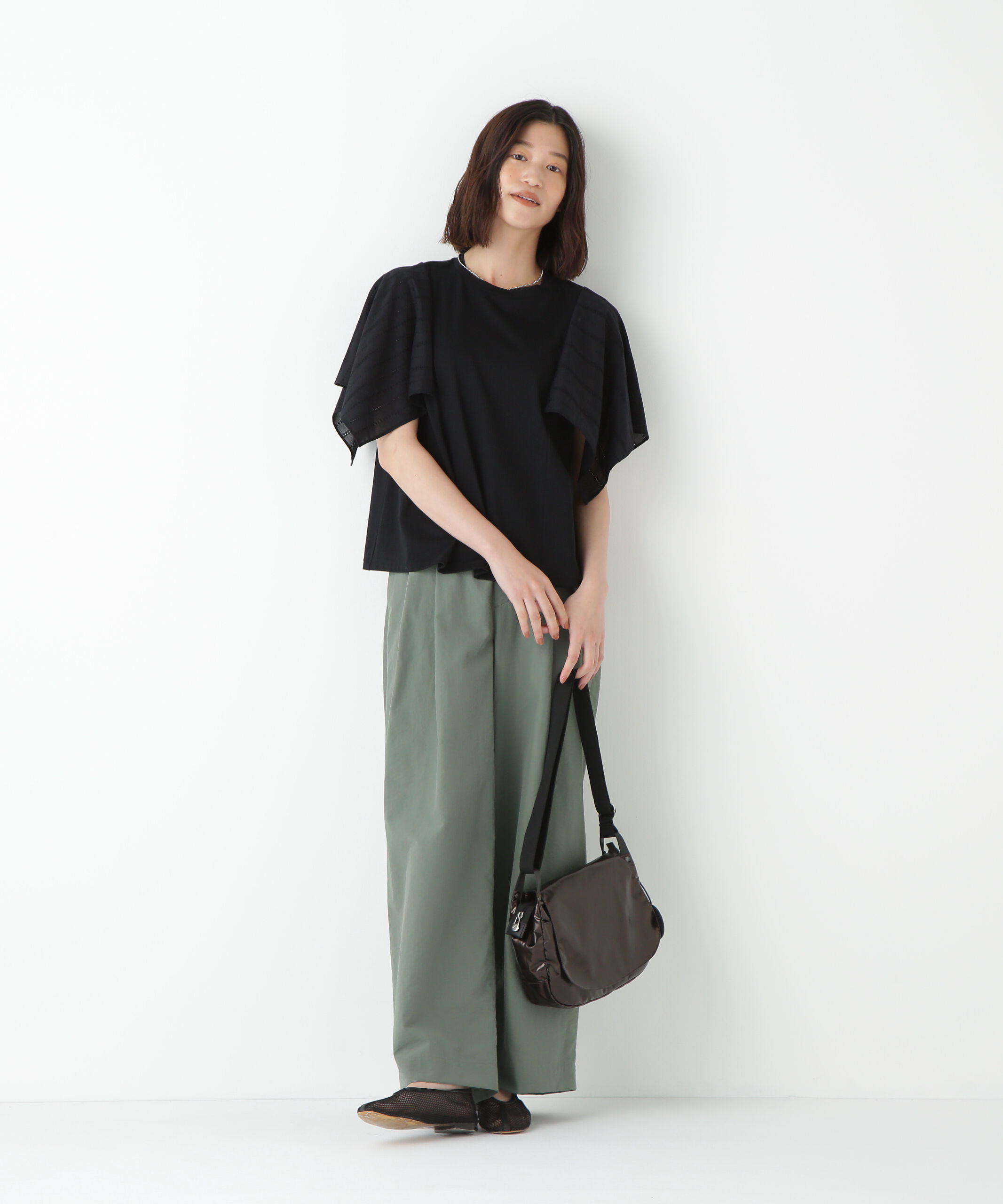  「◆綿ナイロンタッサータックワイドパンツ」|その他|