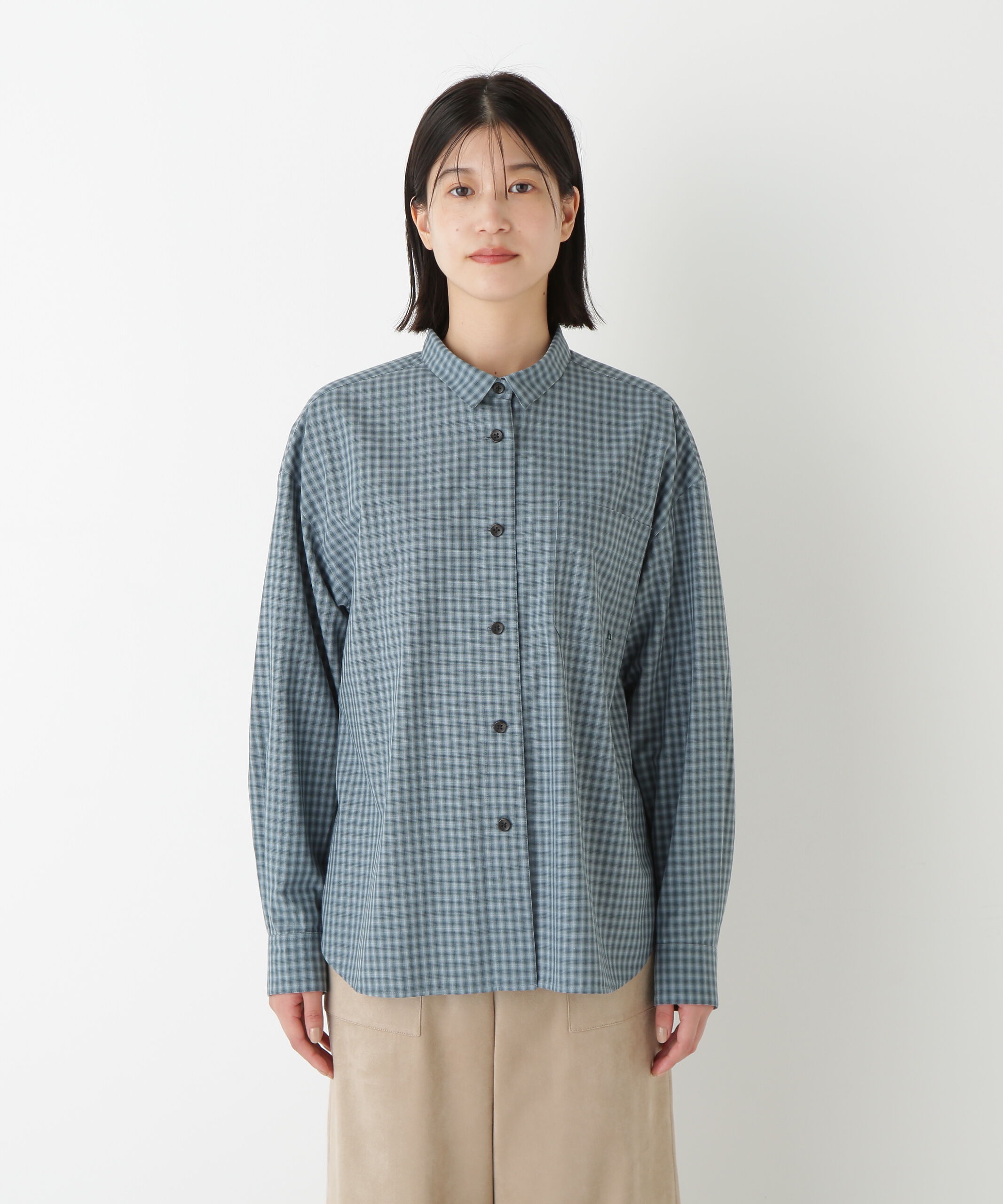  「◆オンブレーチェックオーバーシャツ」|シャツ・ブラウス|