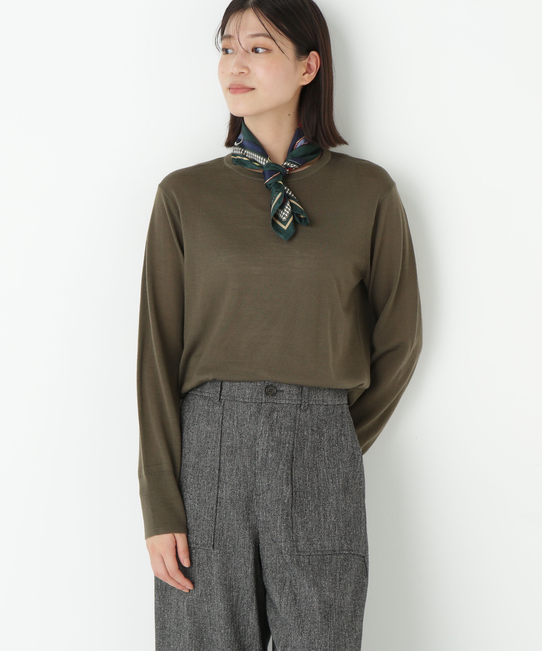  「◆クリアウールクルーネックニット」|ニット・セーター|