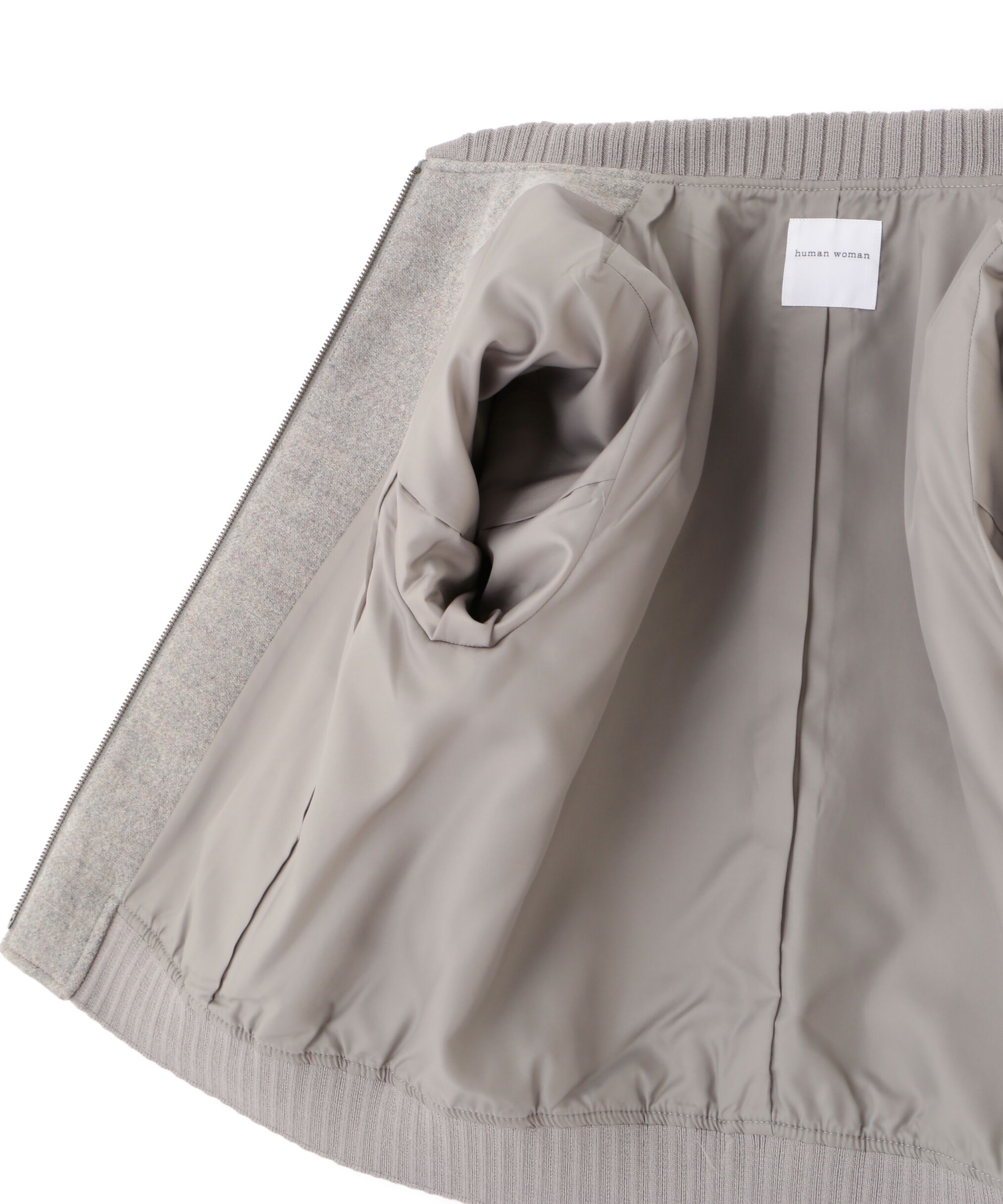  「シェットランドリサイクルＷショートジップブルゾン」|ブルゾン・スタジャン|