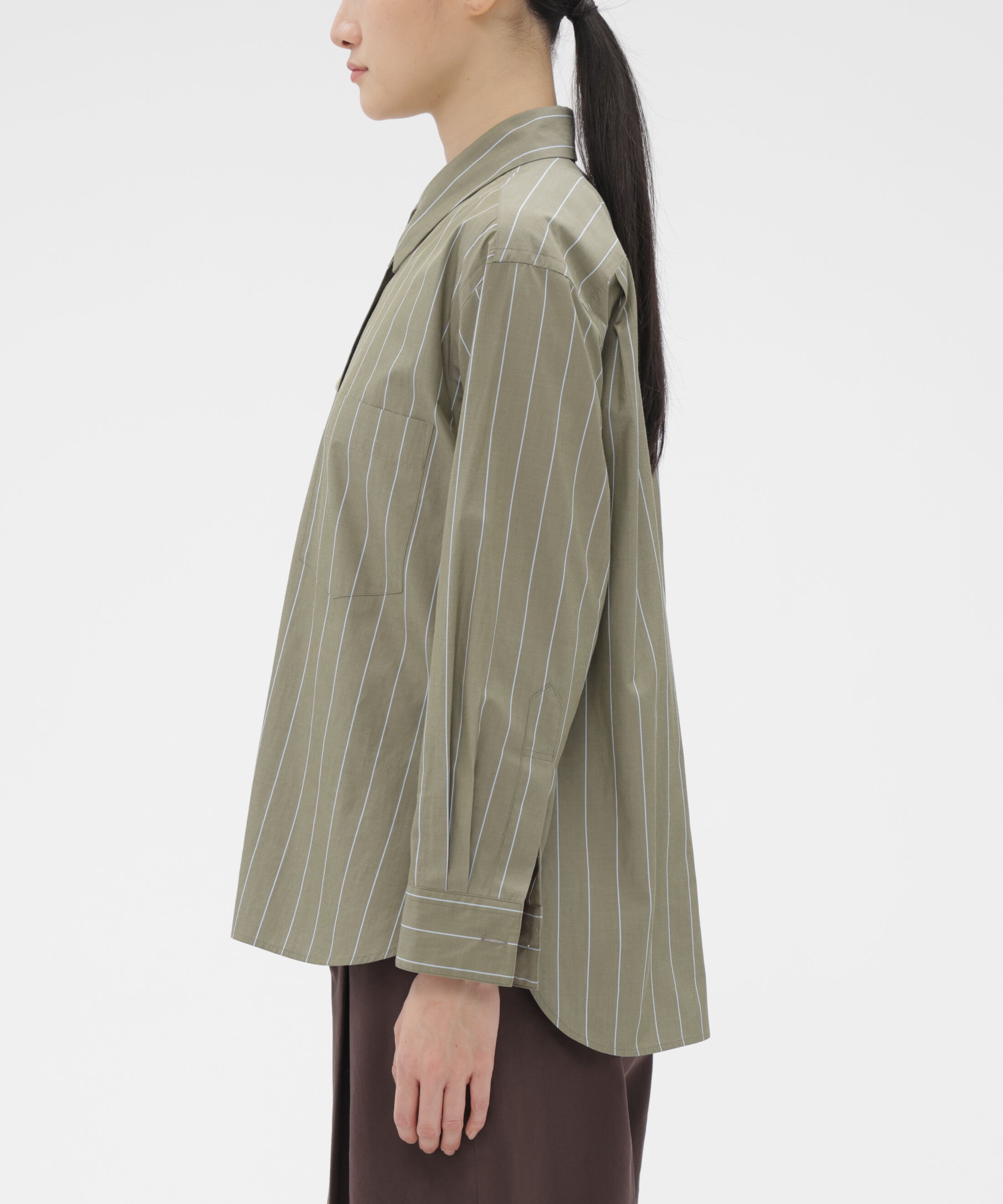  「WIDE STRIPE COTTON SHIRT」|シャツ・ブラウス|