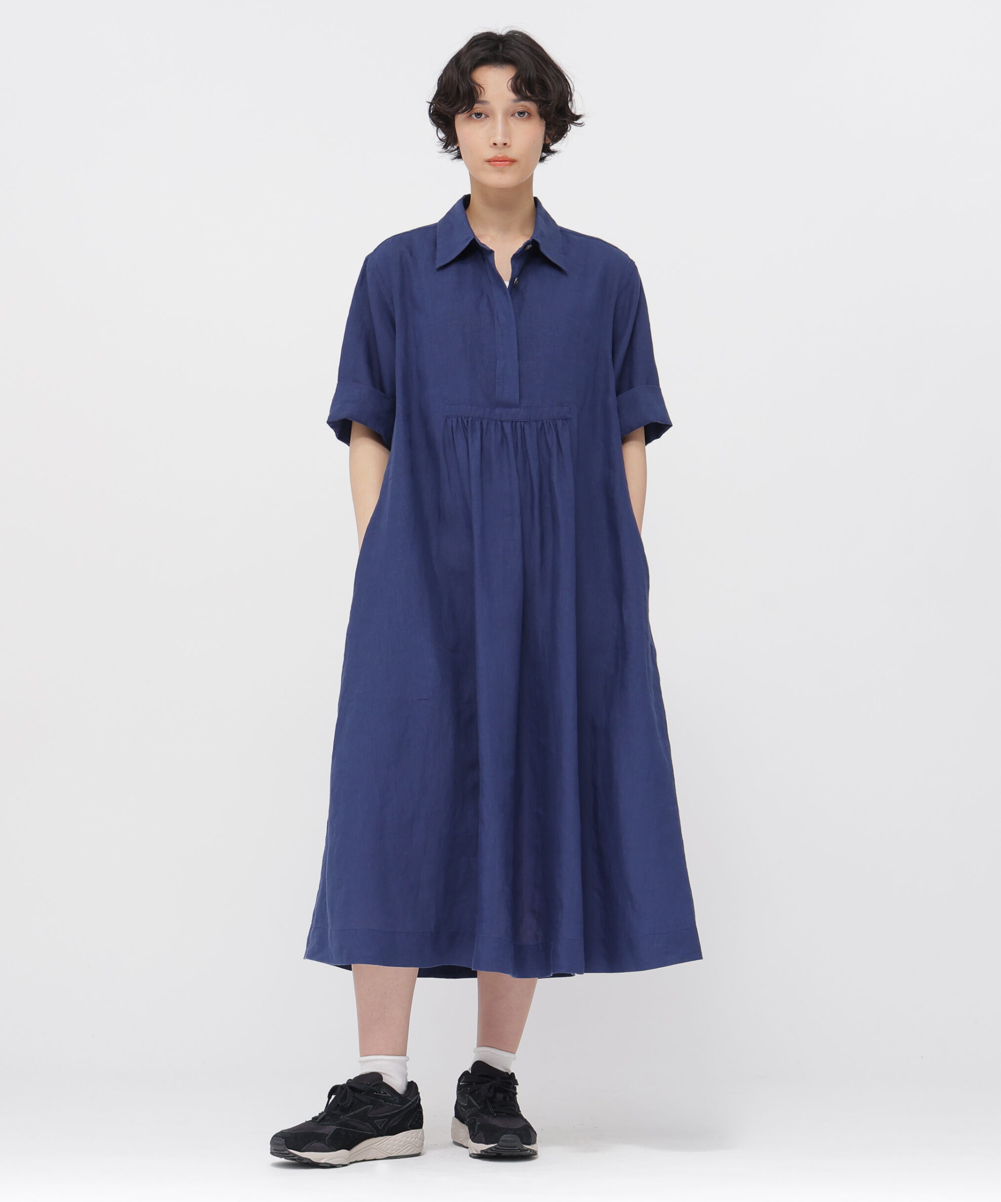  「SHIRTING LINEN DRESS」|ワンピース|DARK BLUE4