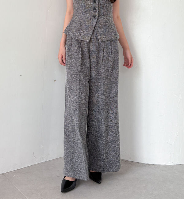 archives「【ＳＥＴＵＰ対応】タックツイードワイドスラックス」|チノ|BLACK