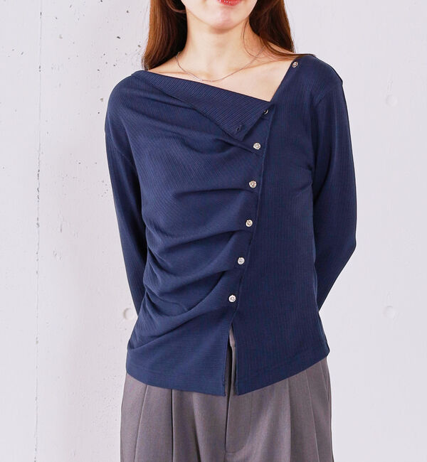 archives「【ＯＮかわ】２ｗａｙアシメボタンカットＴＯＰＳ」|Tシャツ・カットソー|