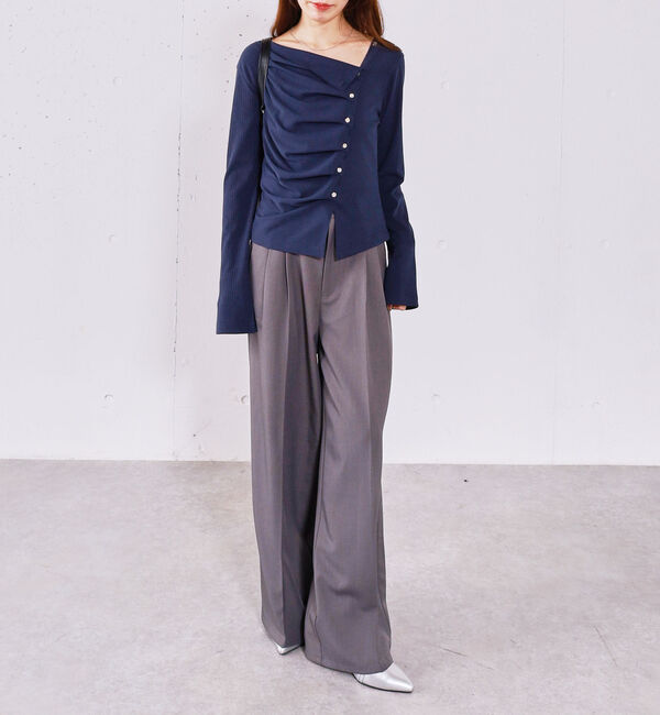 archives「【ＯＮかわ】２ｗａｙアシメボタンカットＴＯＰＳ」|Tシャツ・カットソー|