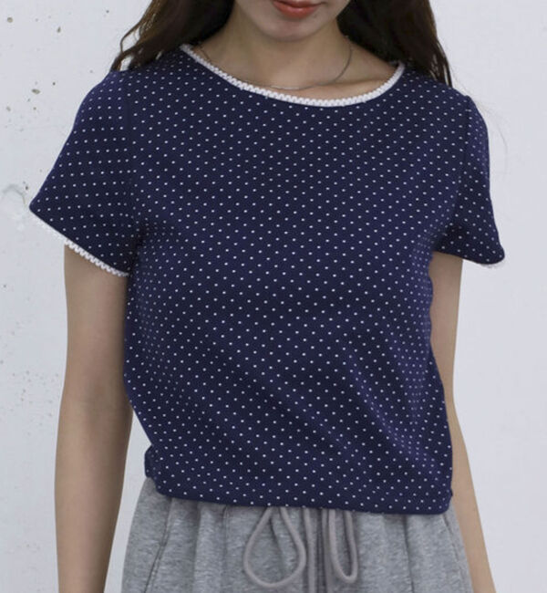 archives「ピコレースドットチビＴ」|Tシャツ・カットソー|NAVY