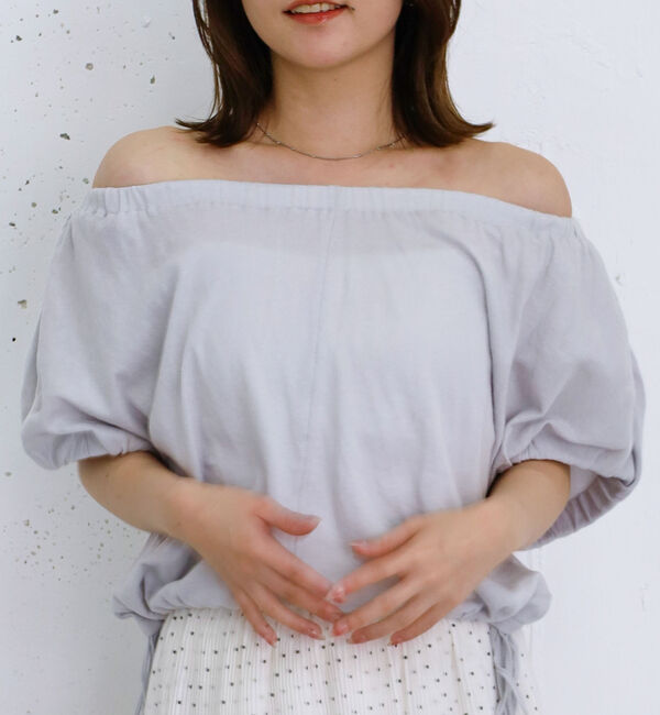 archives「シアー裏毛ギャザーオフショルＴＯＰＳ」|Tシャツ・カットソー|GRAY