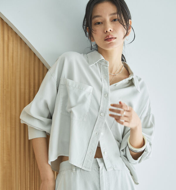 Doux archives「セルロースソフトシャツ」|シャツ・ブラウス|IVORY