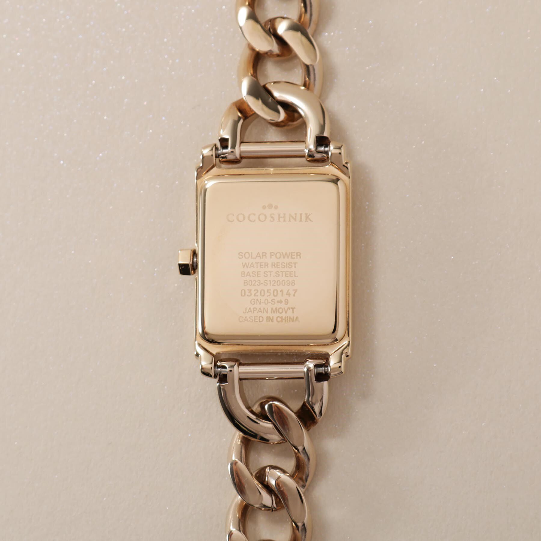 COCOSHNIK「RGスクエアチェーンベルト ウォッチ（ブラック）」|腕時計|