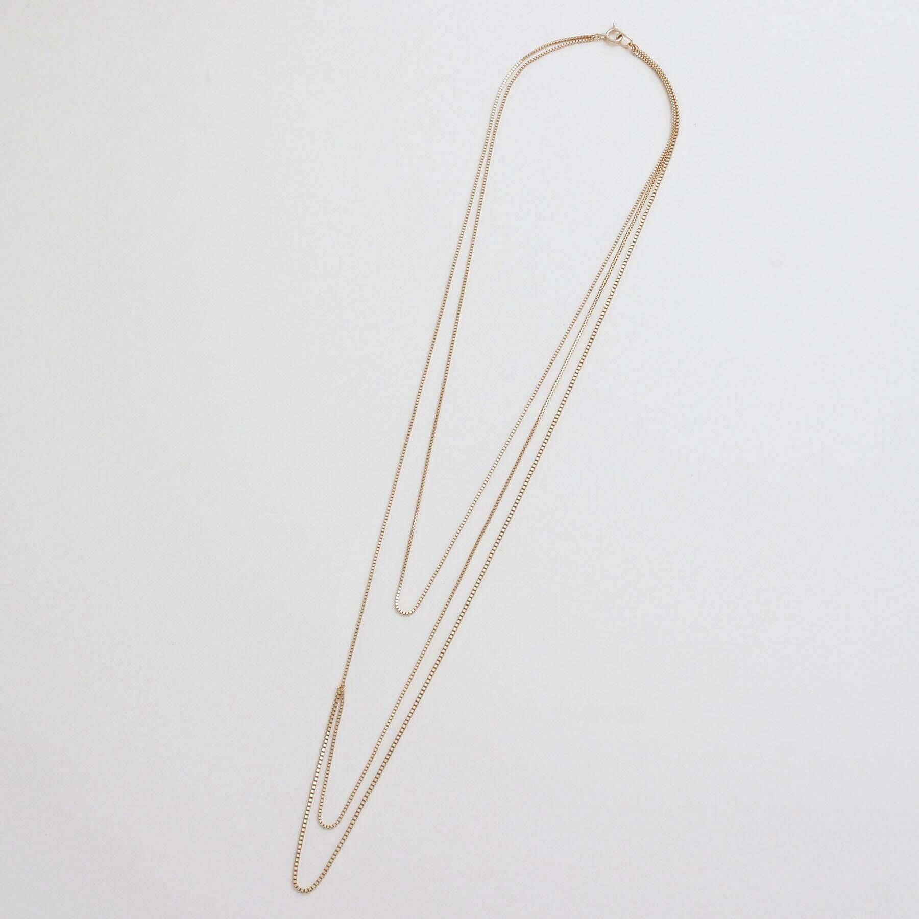 COCOSHNIK「K10ベネチアンチェーン ドレープネックレス」|ネックレス|