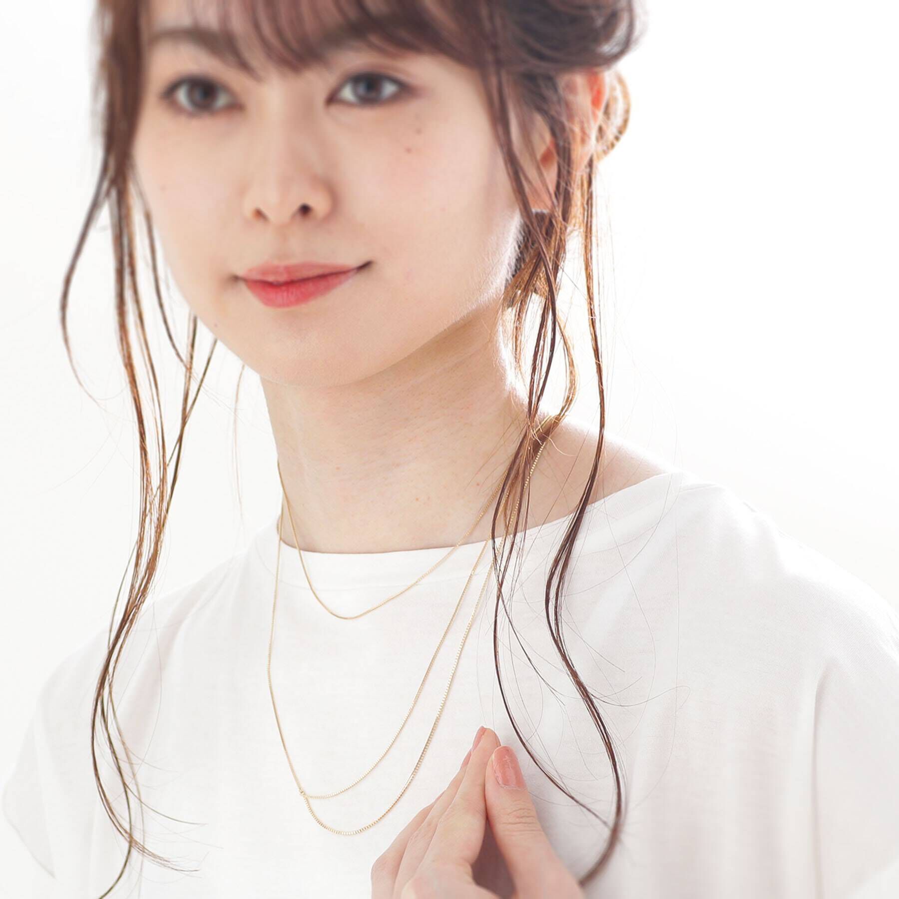 COCOSHNIK「K10ベネチアンチェーン ドレープネックレス」|ネックレス|