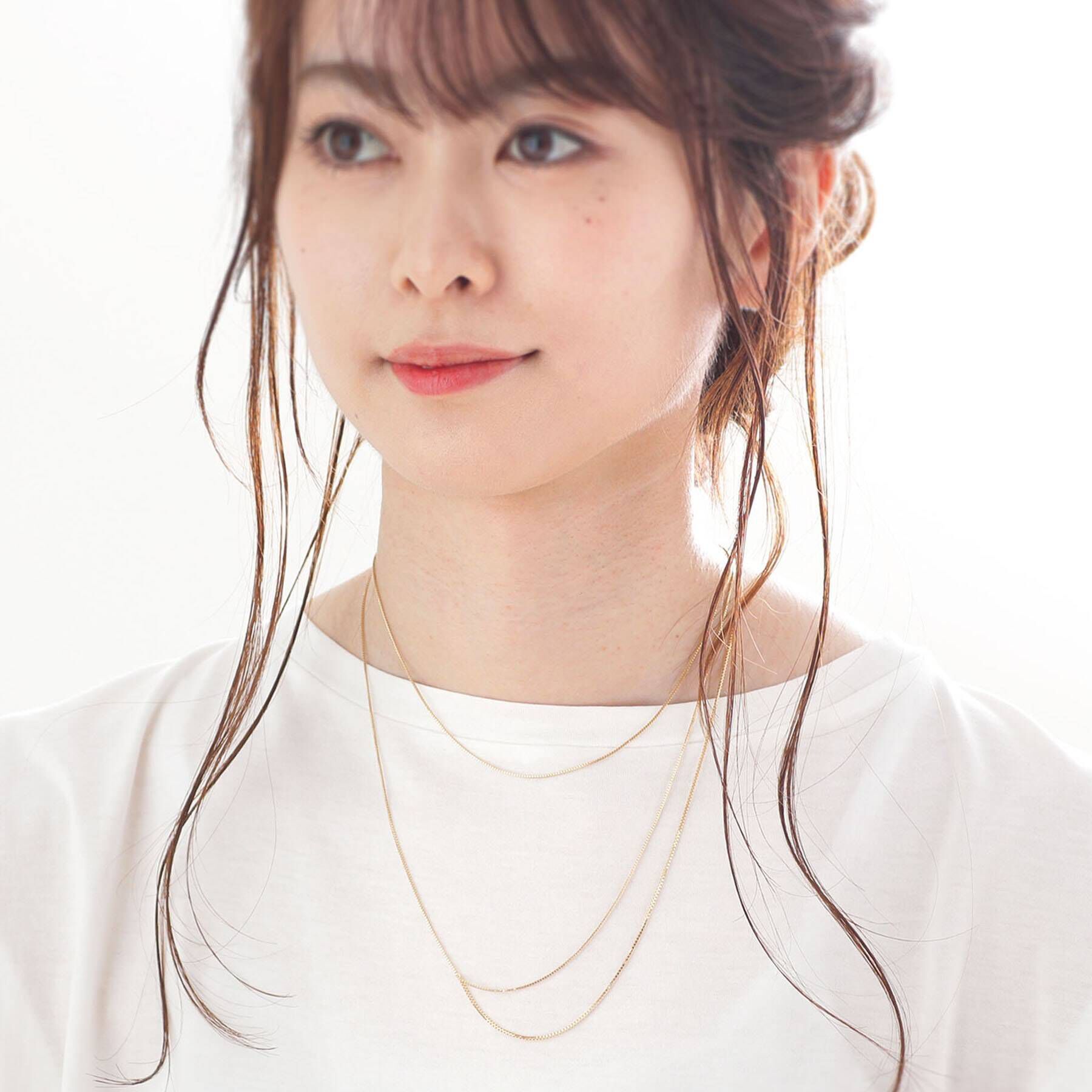 COCOSHNIK「K10ベネチアンチェーン ドレープネックレス」|ネックレス|