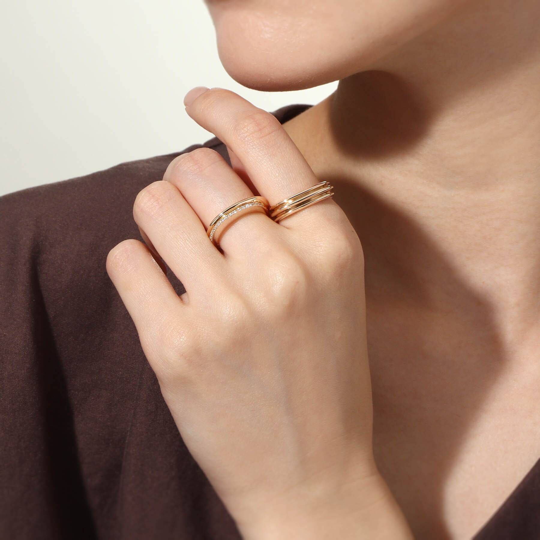 COCOSHNIK「K10しのぎ3連 シグネットリング」|リング|