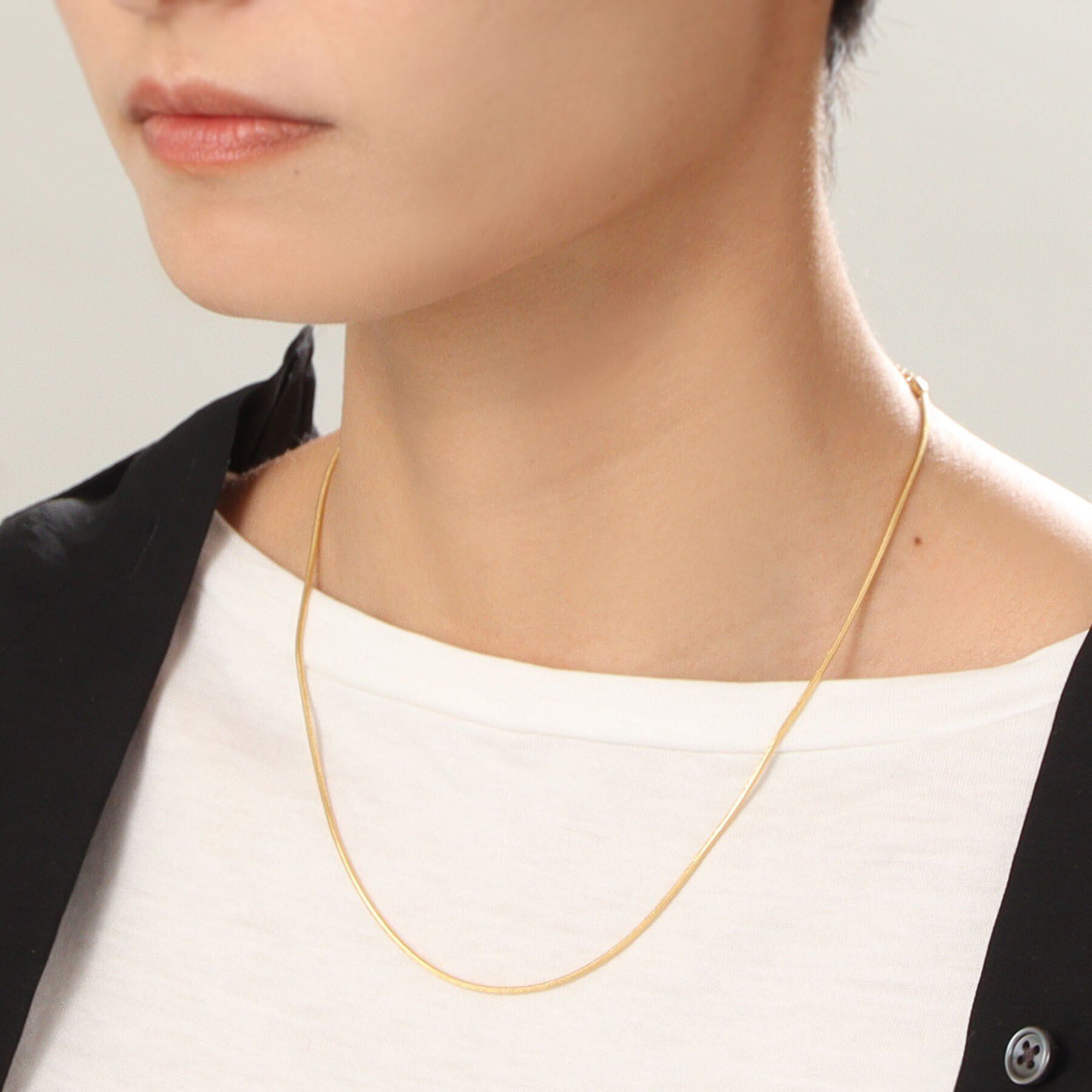 COCOSHNIK ONKITSCH「シルバー デザインチェーン スネークネックレス GP」|ネックレス|