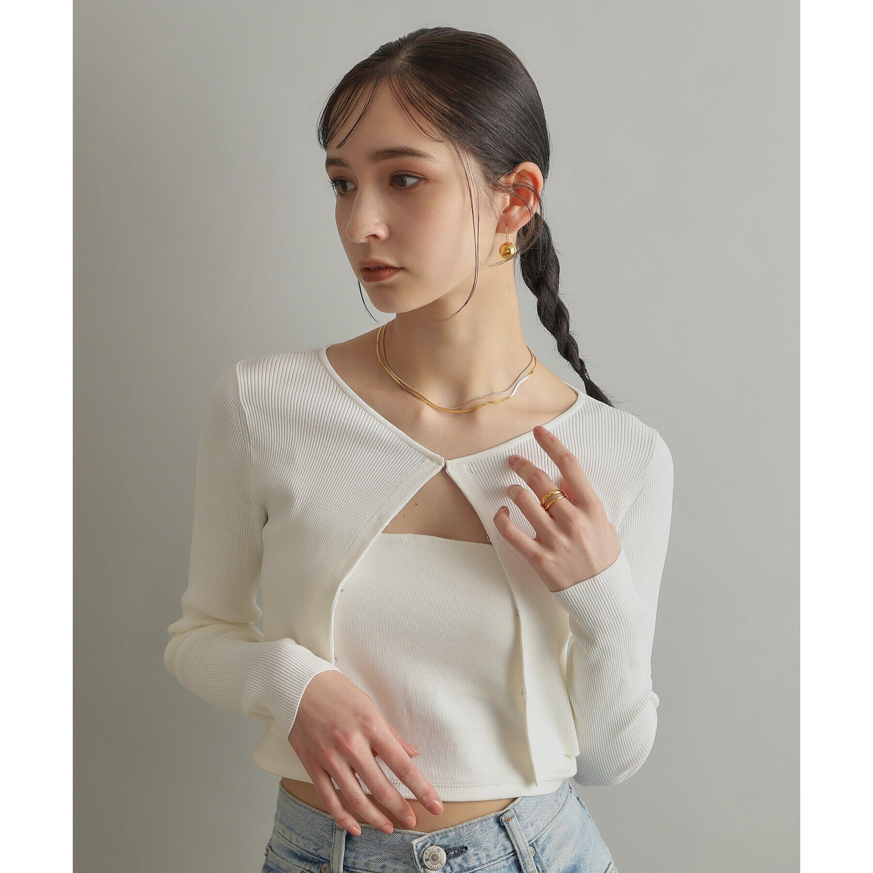 COCOSHNIK ONKITSCH「シルバー デザインチェーン スネークネックレス GP」|ネックレス|